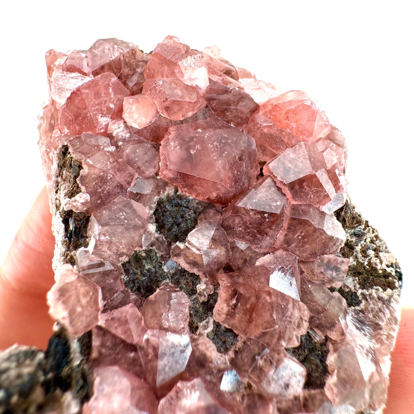 Rhodochrosite on Matrix (Peru) | rhodochrosite crystal, rare crystals, mineral specimen, rare minerals, natural rhodochrosite