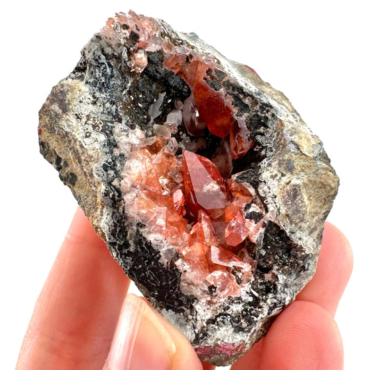 Rhodochrosite on Matrix (Peru) | rhodochrosite crystal, rare crystals, mineral specimen, rare minerals, natural rhodochrosite
