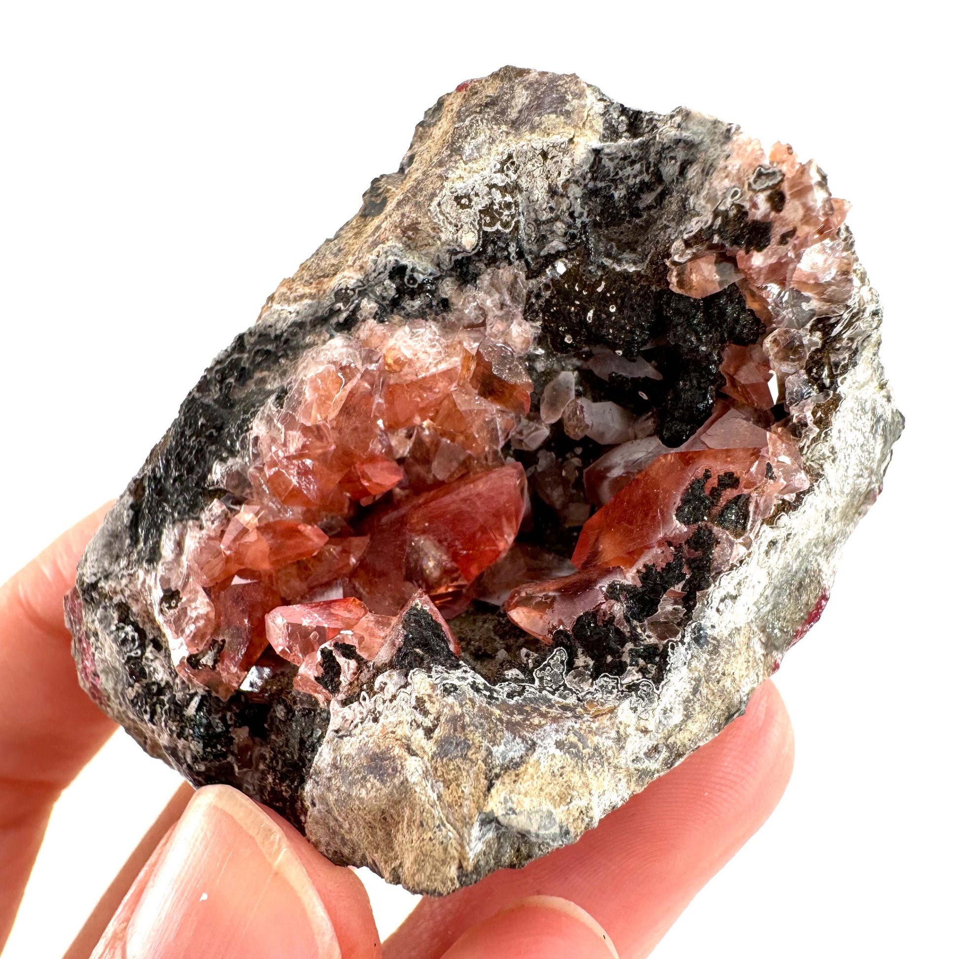 Rhodochrosite on Matrix (Peru) | rhodochrosite crystal, rare crystals, mineral specimen, rare minerals, natural rhodochrosite