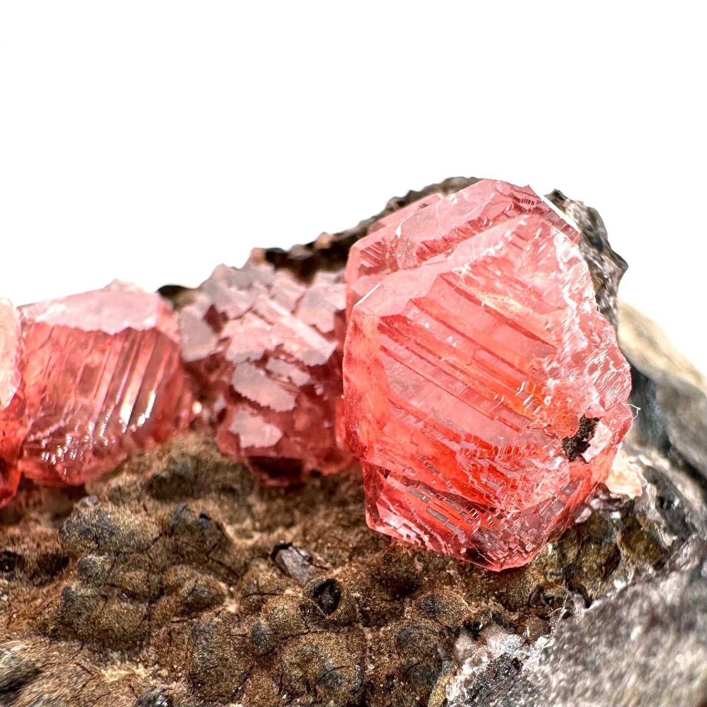 Rhodochrosite on Matrix (Peru) | rhodochrosite crystal, rare crystals, mineral specimen, rare minerals, natural rhodochrosite