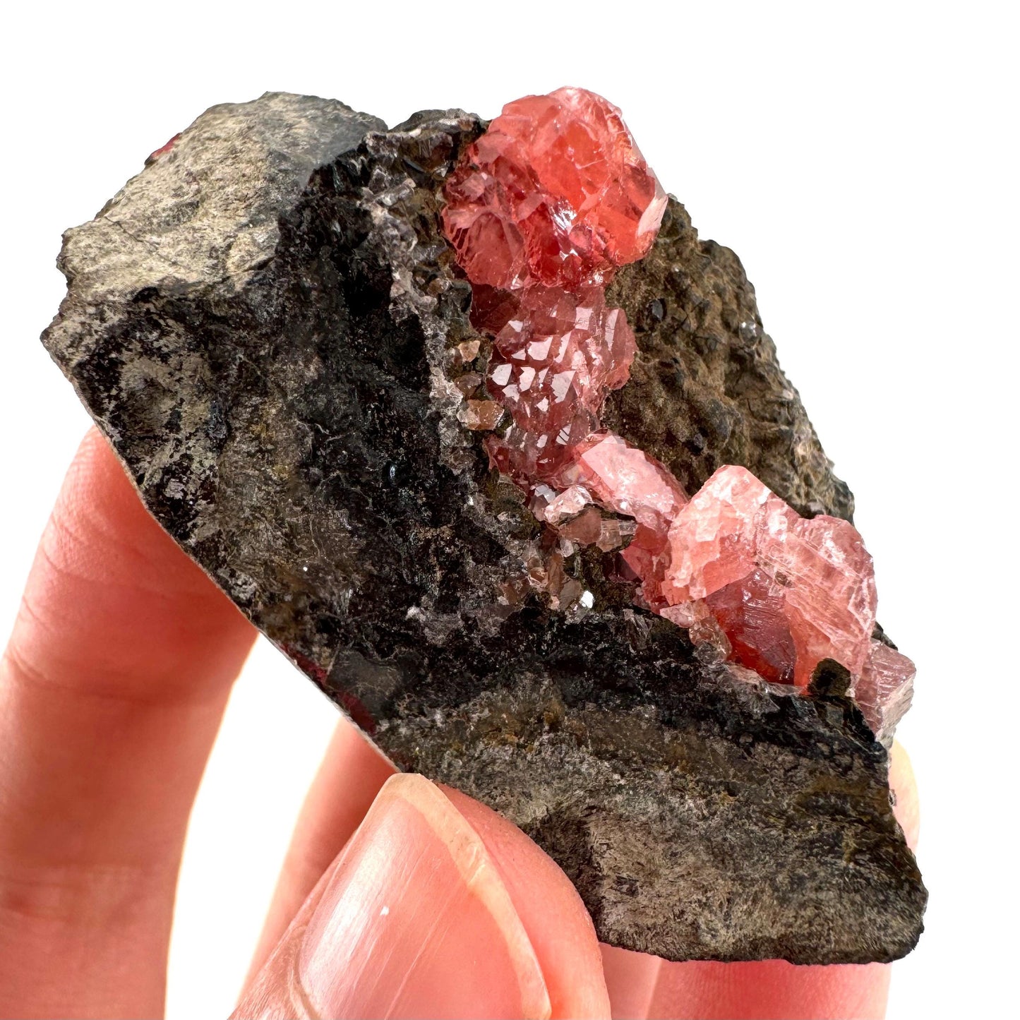 Rhodochrosite on Matrix (Peru) | rhodochrosite crystal, rare crystals, mineral specimen, rare minerals, natural rhodochrosite