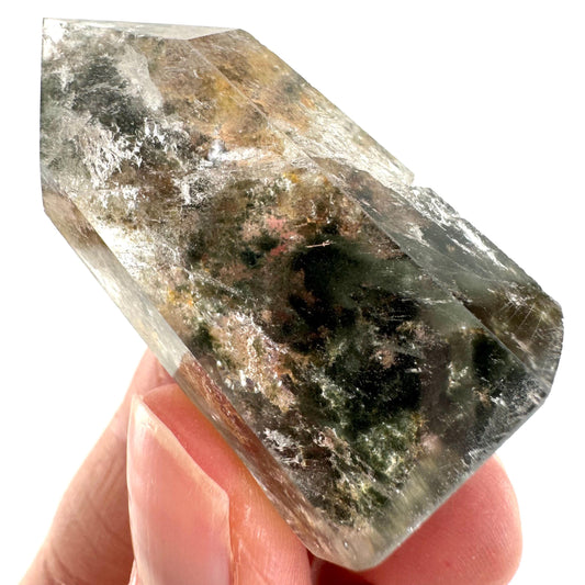 Phantom Quartz Point, Garden quartz, crystal point, lodolite quartz