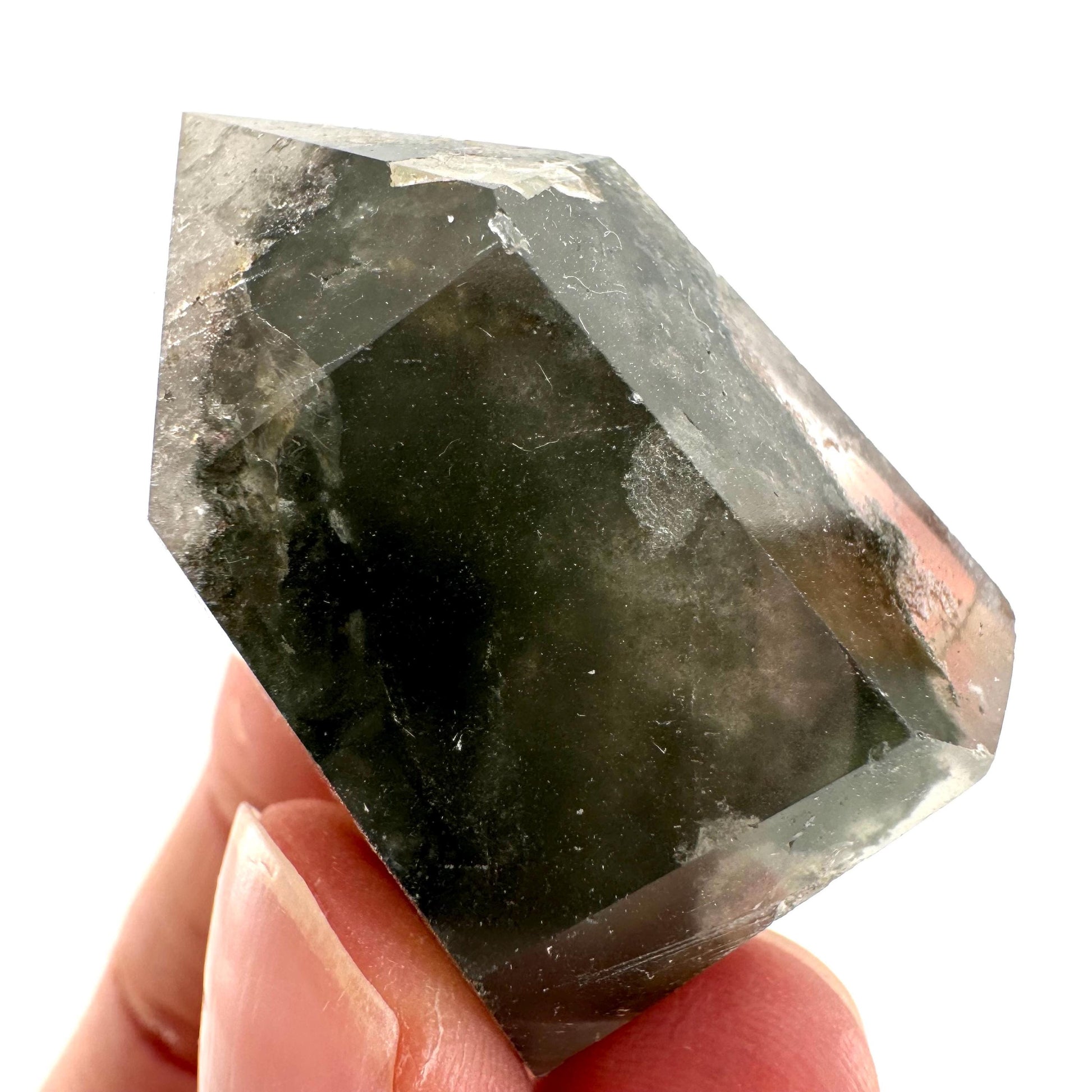 Phantom Quartz Point, Garden quartz, crystal point, lodolite quartz