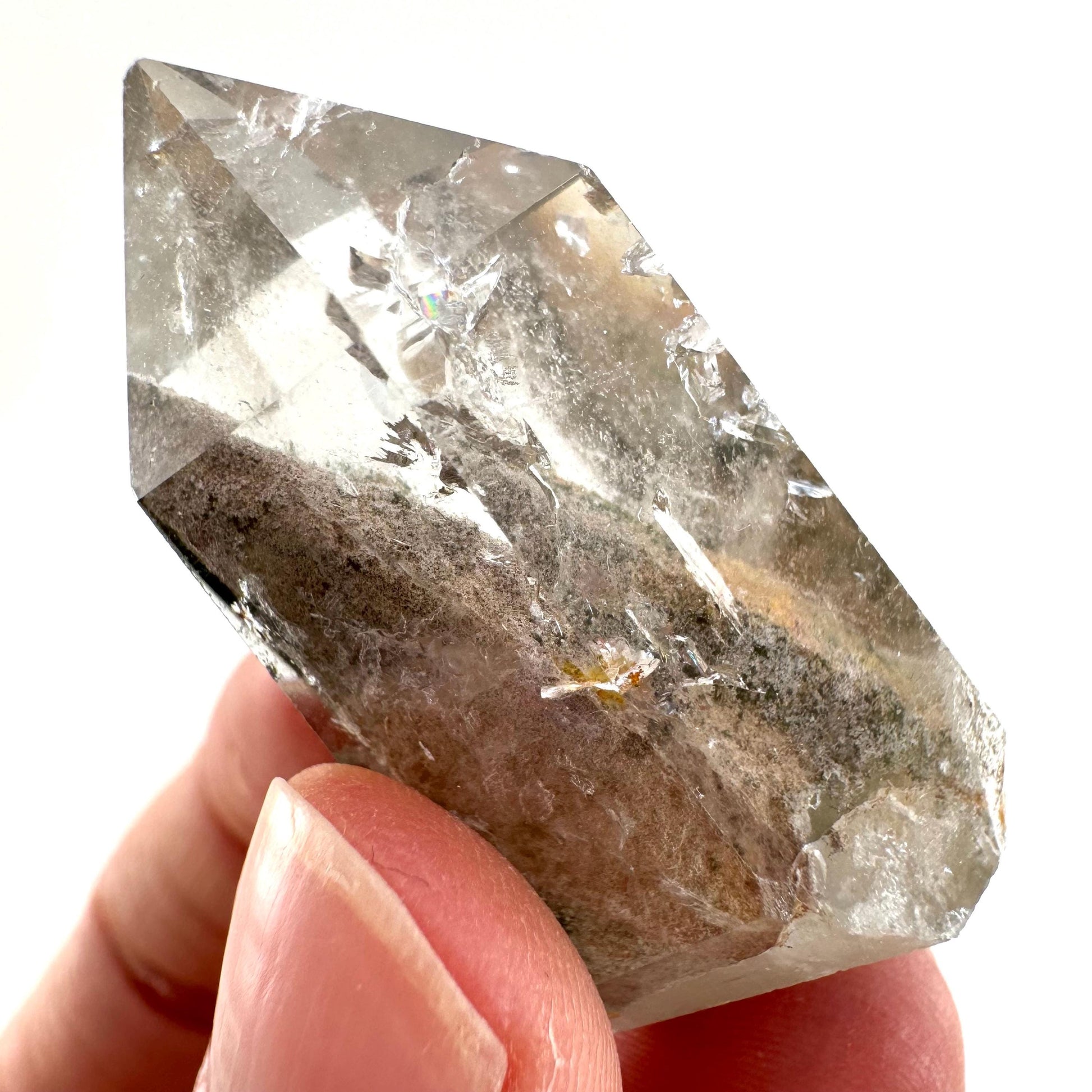 Phantom Quartz Point, Garden quartz, crystal point, lodolite quartz