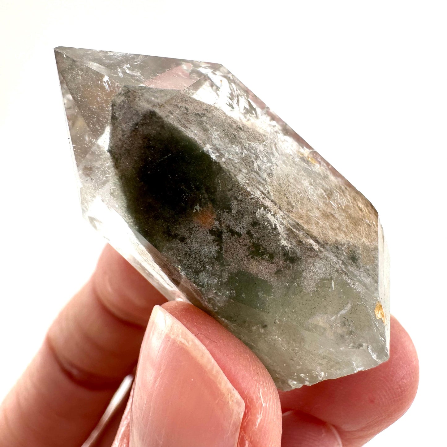 Phantom Quartz Point, Garden quartz, crystal point, lodolite quartz