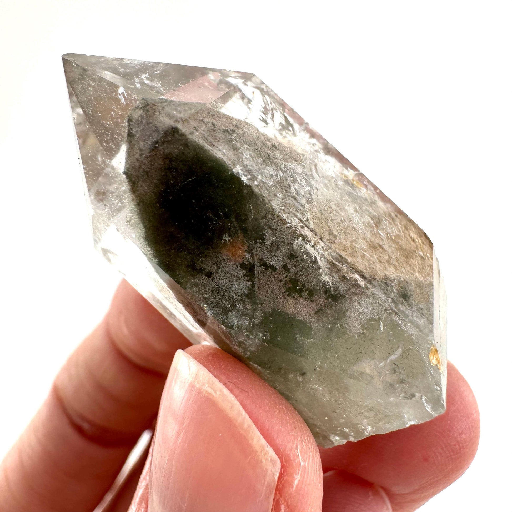 Phantom Quartz Point, Garden quartz, crystal point, lodolite quartz