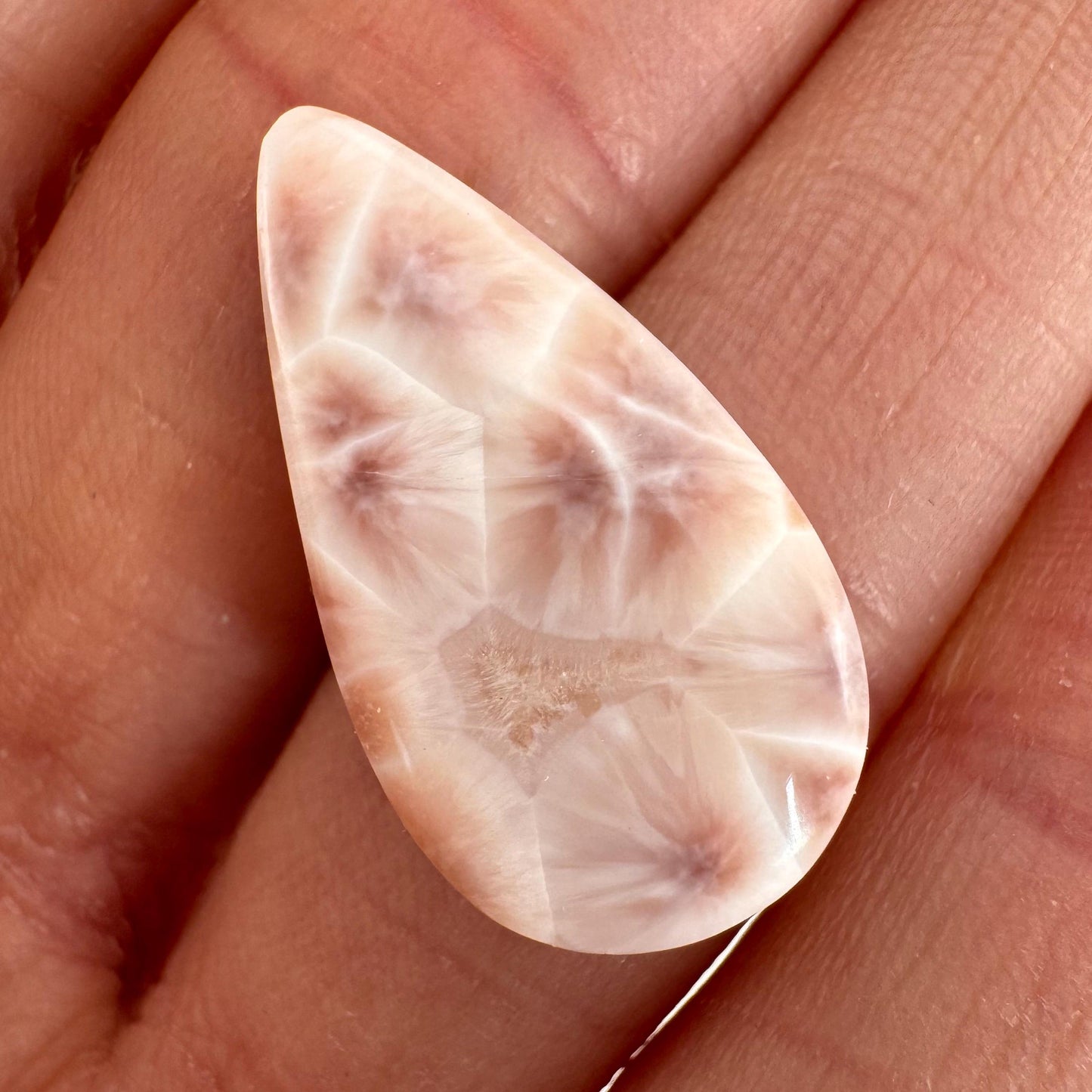 Pink Natrolite Cabochon, pink larimar cabochon, gemstone cabochon, natrolite cab, polished natrolite