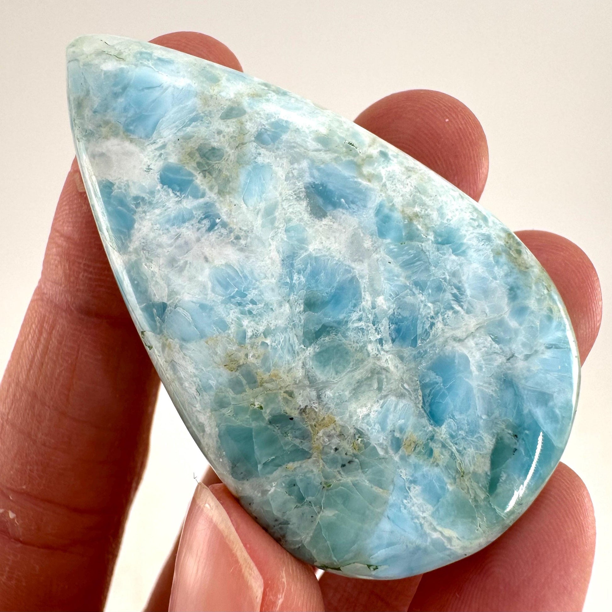 Larimar Cabochon, blue larimar cabochon, gemstone cabochon, larimar crystal, larimar cab, polished larimar