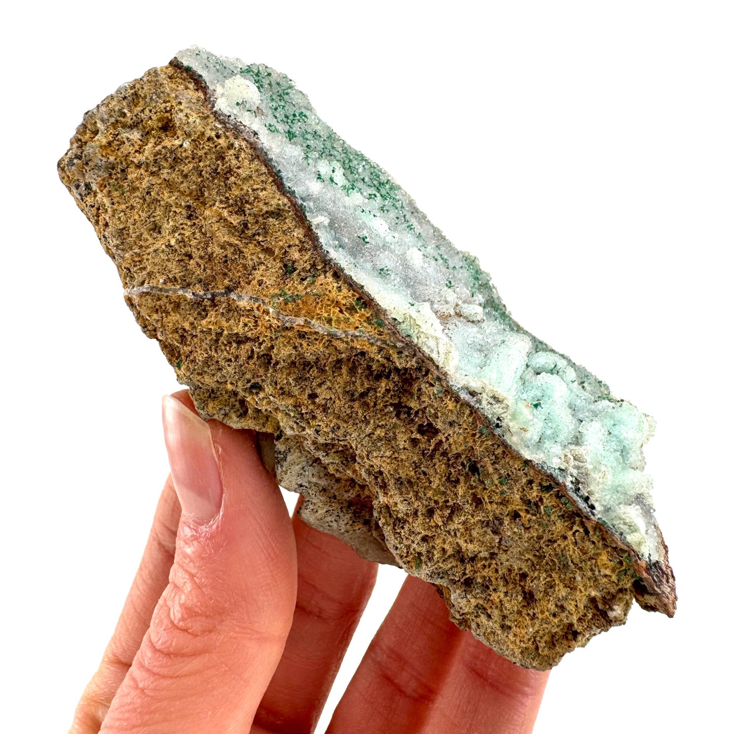 Sparkly Druzy Chrysocolla with Malachite Specimen (Congo), raw chrysocolla, druzy chrysocolla, chrysocolla crystal, raw crystals