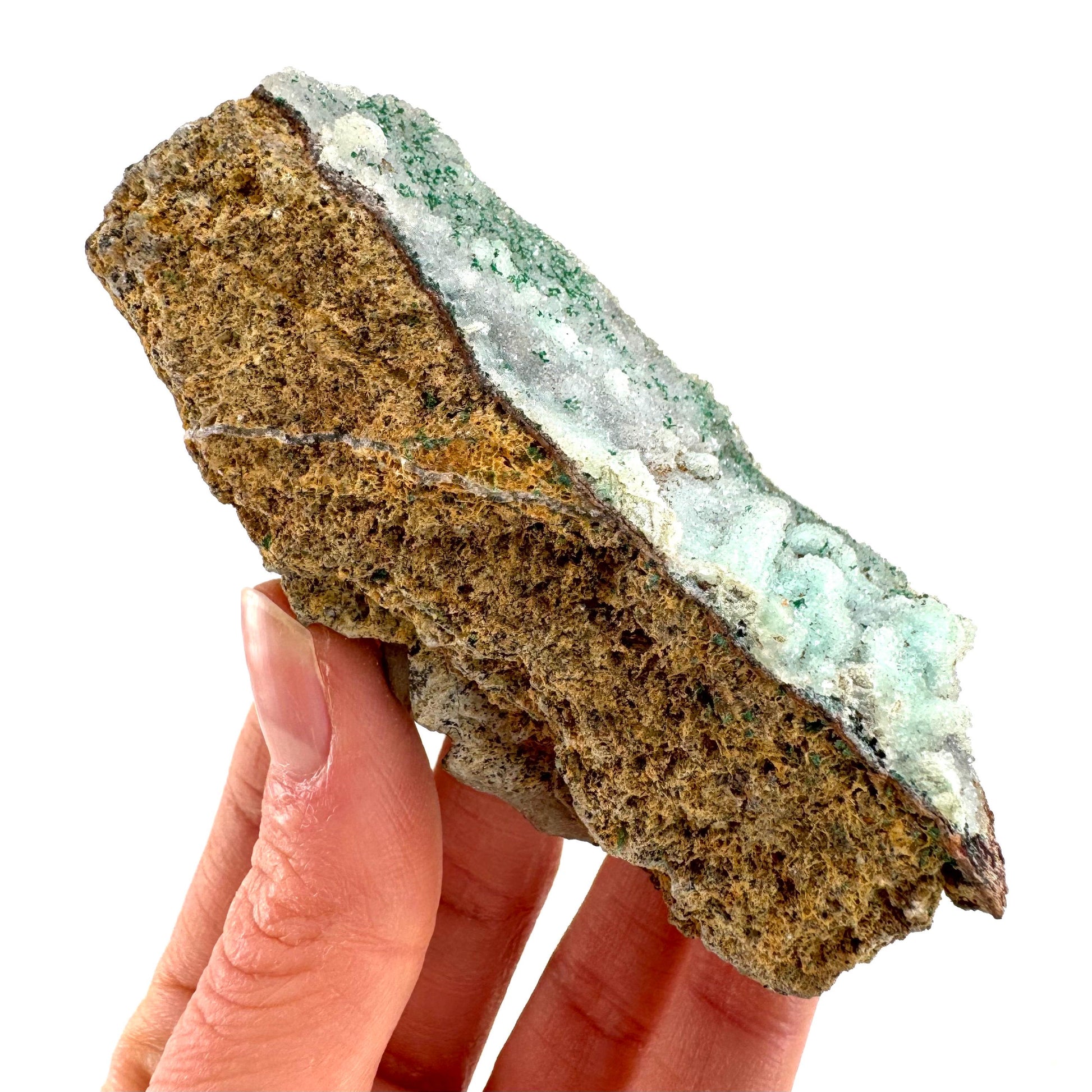 Sparkly Druzy Chrysocolla with Malachite Specimen (Congo), raw chrysocolla, druzy chrysocolla, chrysocolla crystal, raw crystals