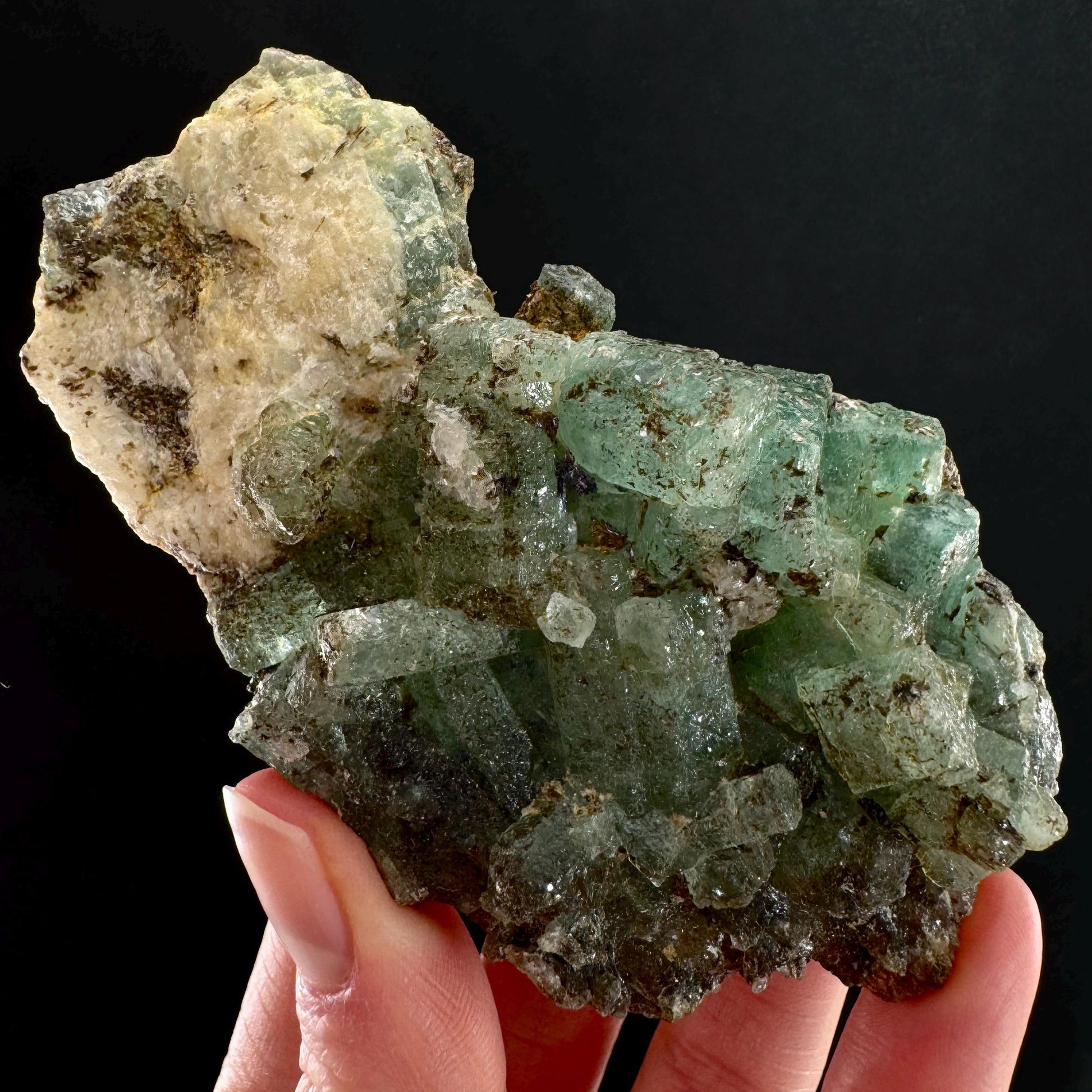 Natural Emerald on Matrix (Pakistan) | beryl var. emerald, green emerald, raw emerald, emerald crystal, mineral specimen