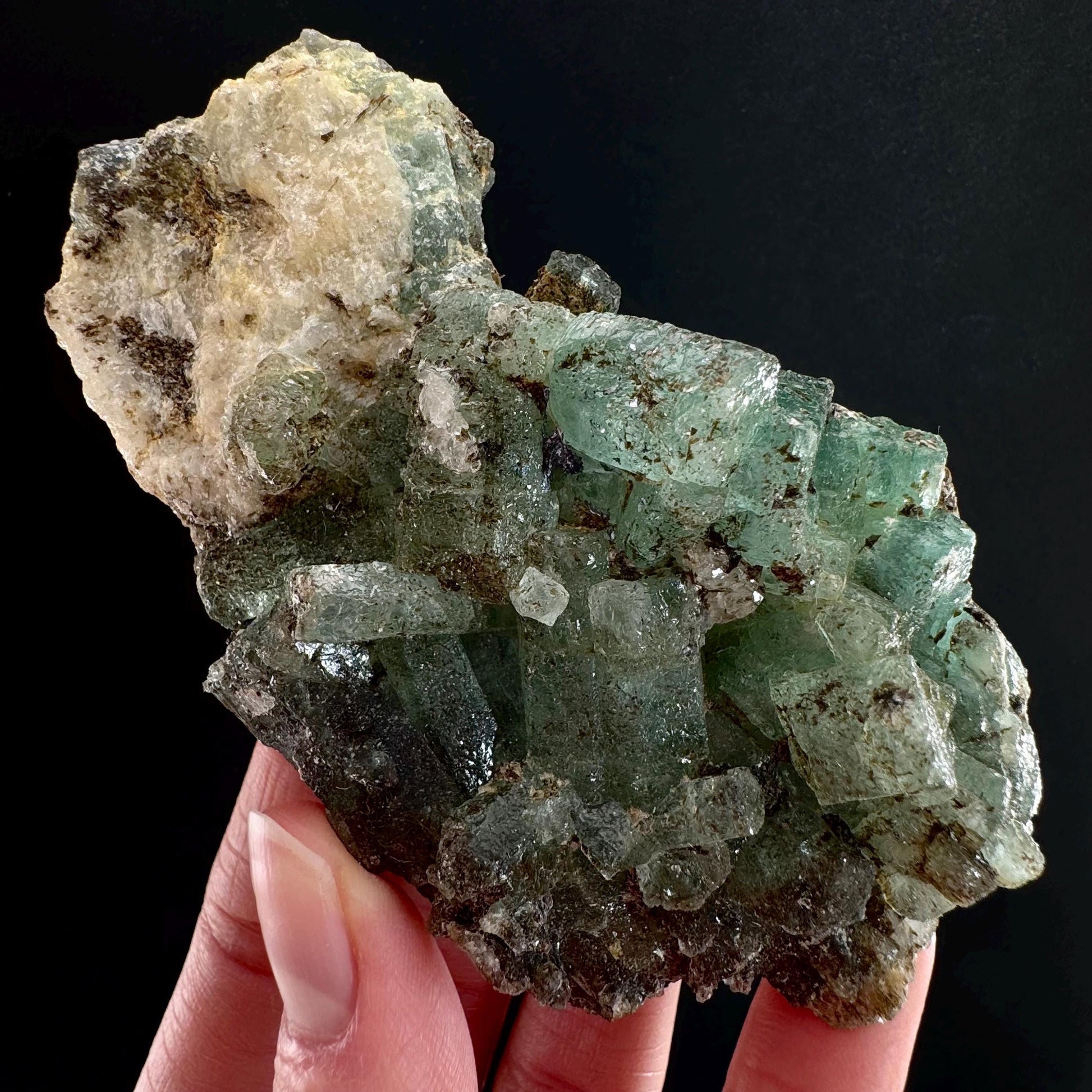 Natural Emerald on Matrix (Pakistan) | beryl var. emerald, green emerald, raw emerald, emerald crystal, mineral specimen