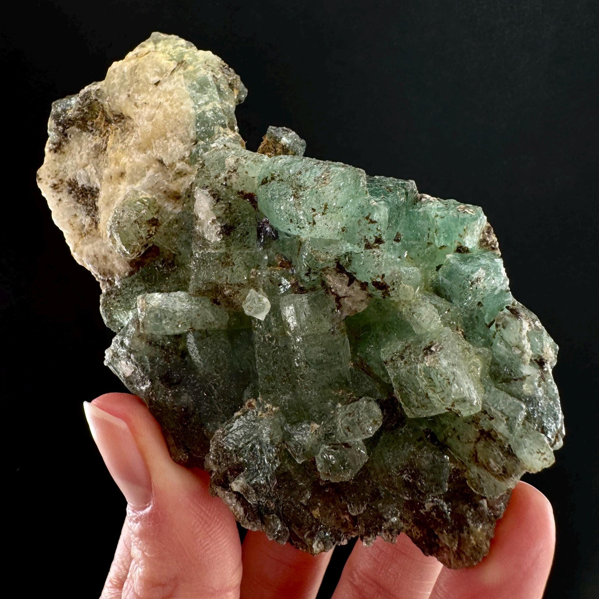 Natural Emerald on Matrix (Pakistan) | beryl var. emerald, green emerald, raw emerald, emerald crystal, mineral specimen