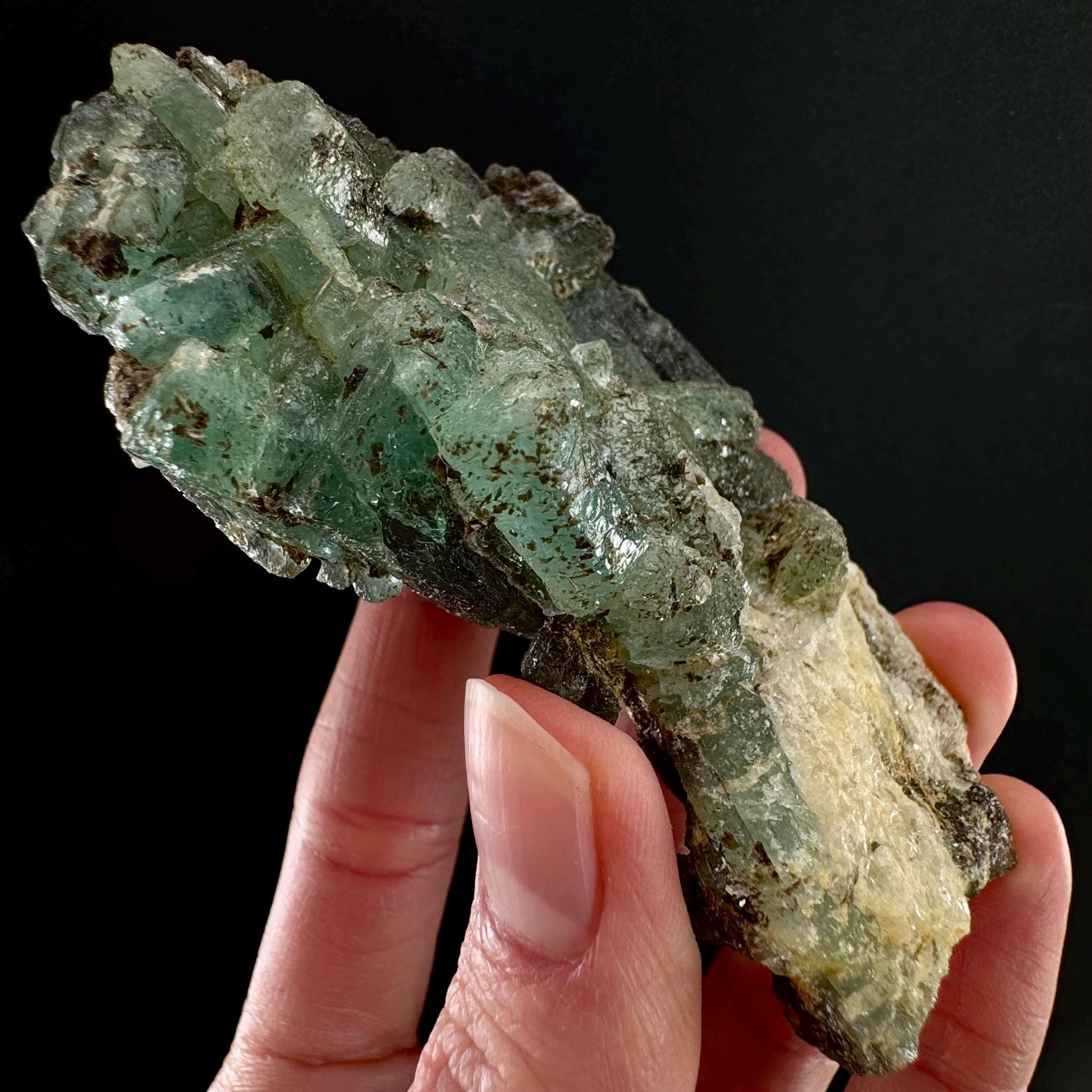 Natural Emerald on Matrix (Pakistan) | beryl var. emerald, green emerald, raw emerald, emerald crystal, mineral specimen