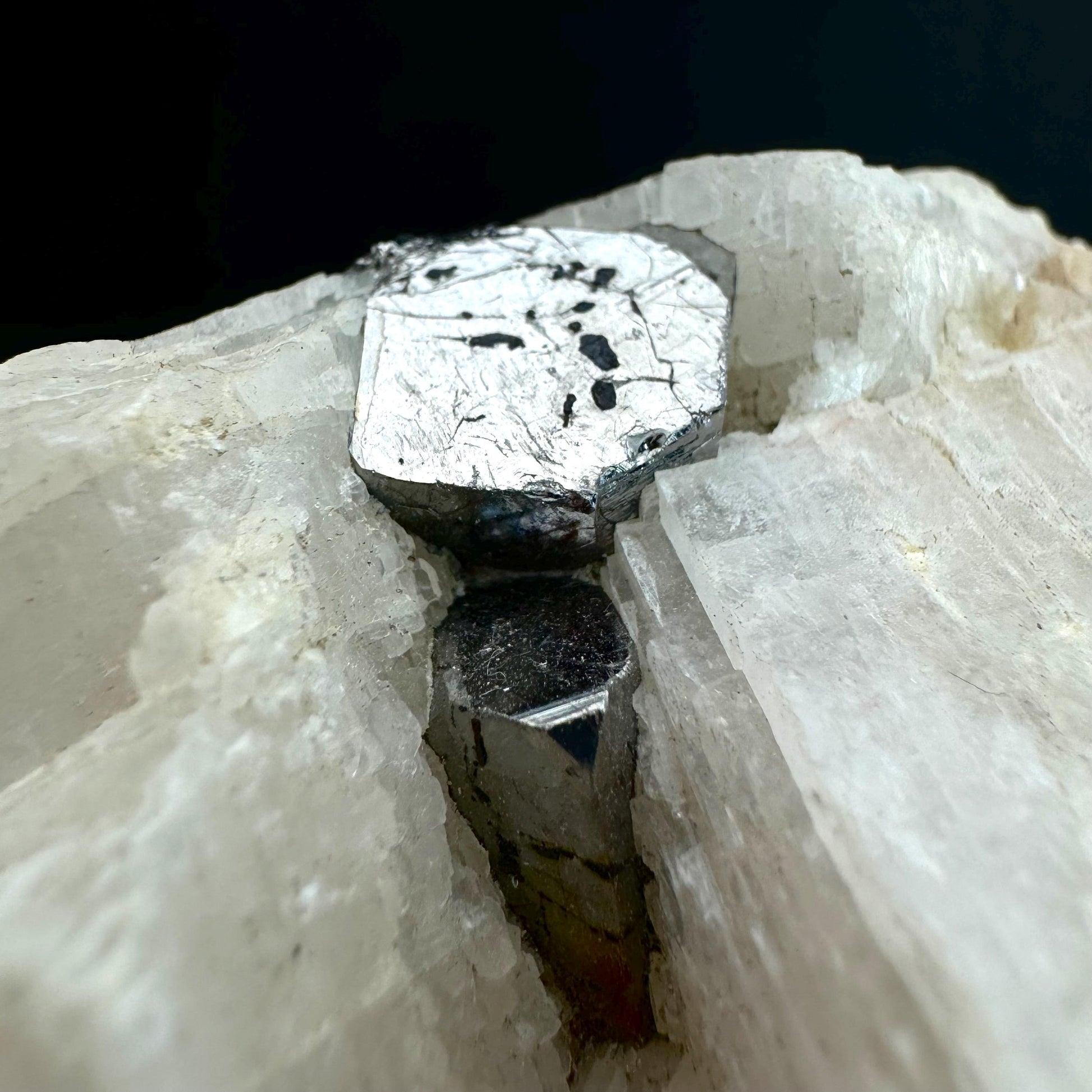 Rare! Carrollite in Calcite Specimen (DR Congo) | carrollite crystal, mineral specimen, rare minerals, rare gems