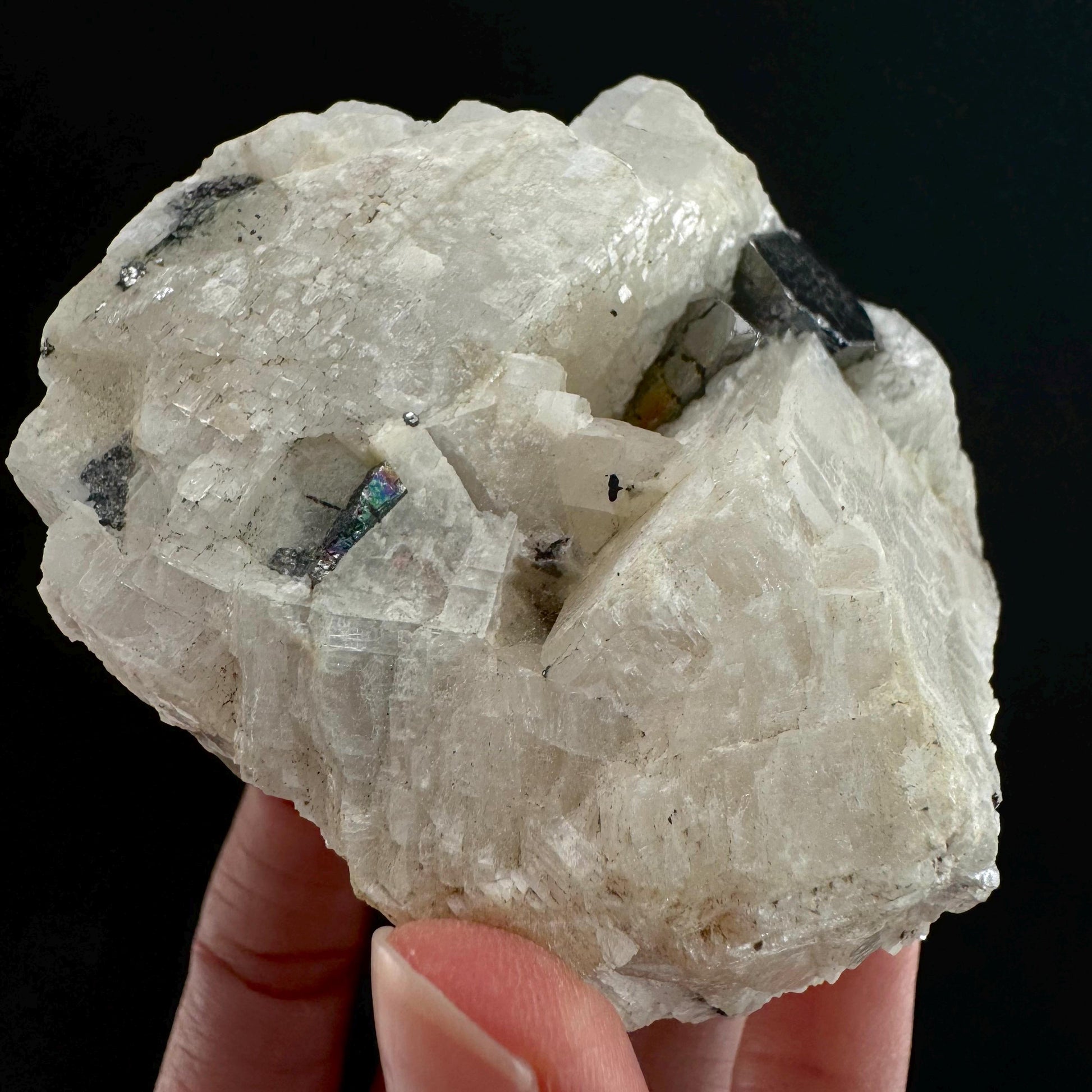 Rare! Carrollite in Calcite Specimen (DR Congo) | carrollite crystal, mineral specimen, rare minerals, rare gems