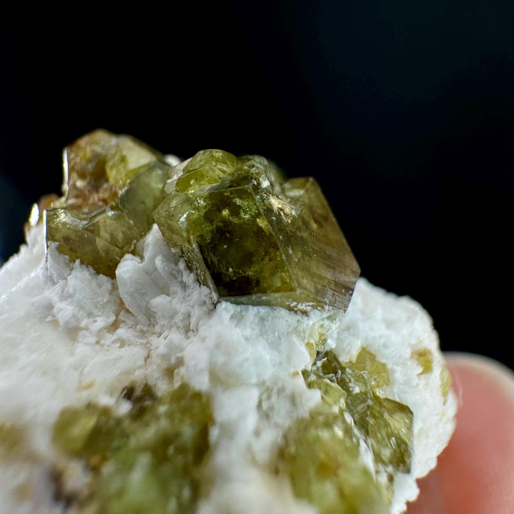 Andradite var. Demantoid w/ Hyalite Opal (Namibia) | green garnet, rare minerals, demantoid garnet, mineral specimen