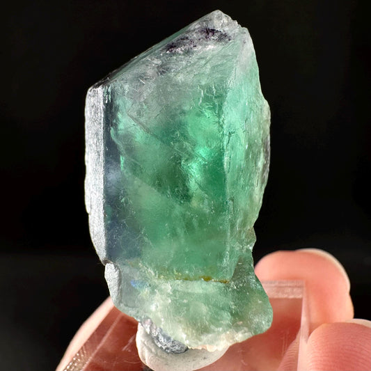 Spinel Twin Fluorite (Erongo, Namibia) | fluorite cluster, green fluorite, purple fluorite, mineral specimen