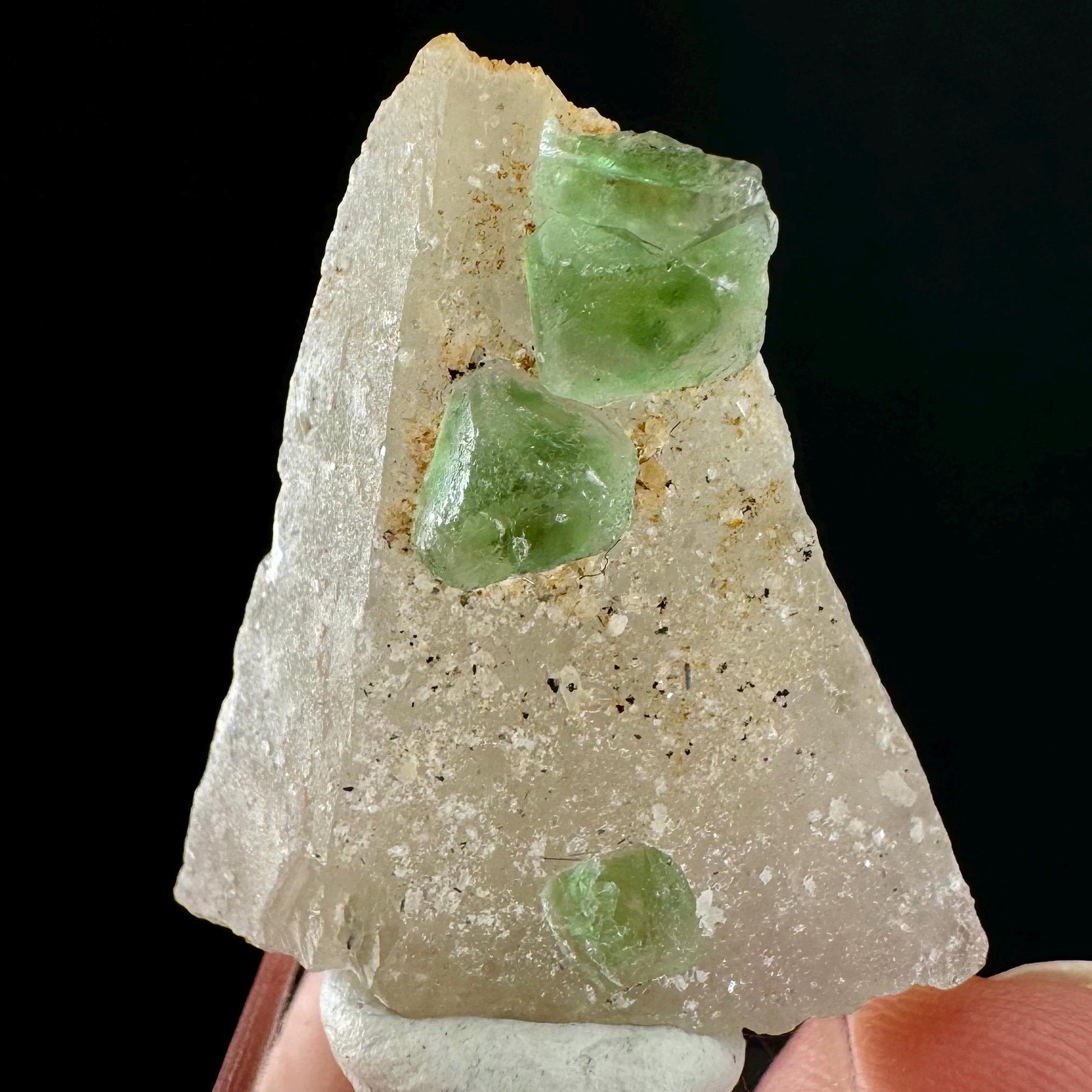 Fluorite on Quartz (Erongo, Namibia) | fluorite cluster, green fluorite, fluorite, mineral specimen