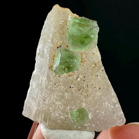 Fluorite on Quartz (Erongo, Namibia) | fluorite cluster, green fluorite, fluorite, mineral specimen