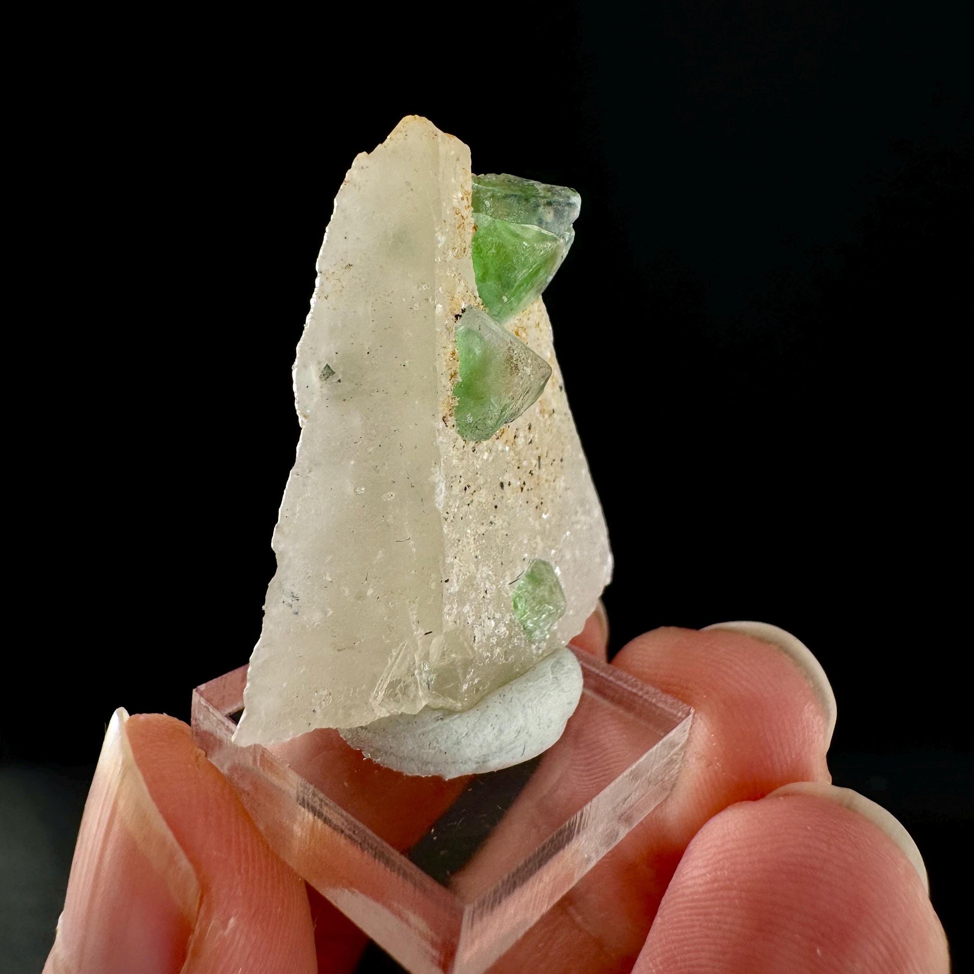 Fluorite on Quartz (Erongo, Namibia) | fluorite cluster, green fluorite, fluorite, mineral specimen
