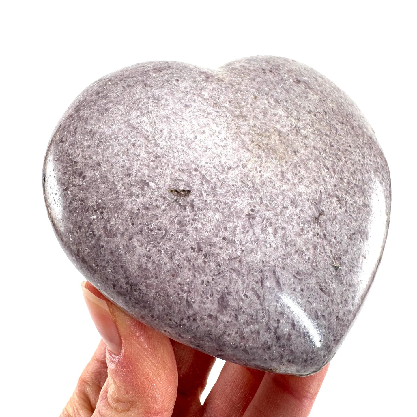 Lepidolite Heart, crystal heart, lepidolite crystal, lepidolite palm stone