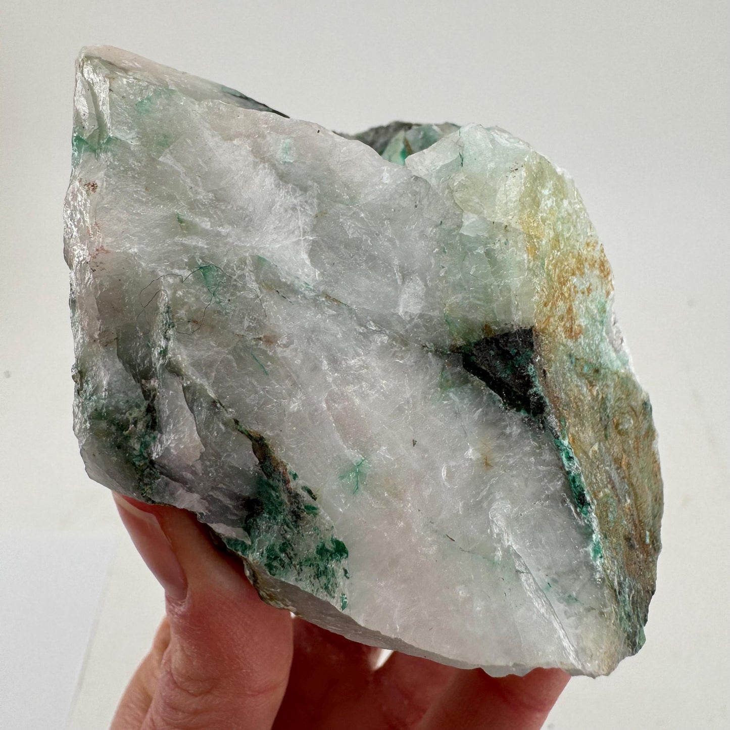 Ajoite in Quartz Specimen, raw ajoite, raw crystals, mineral specimen