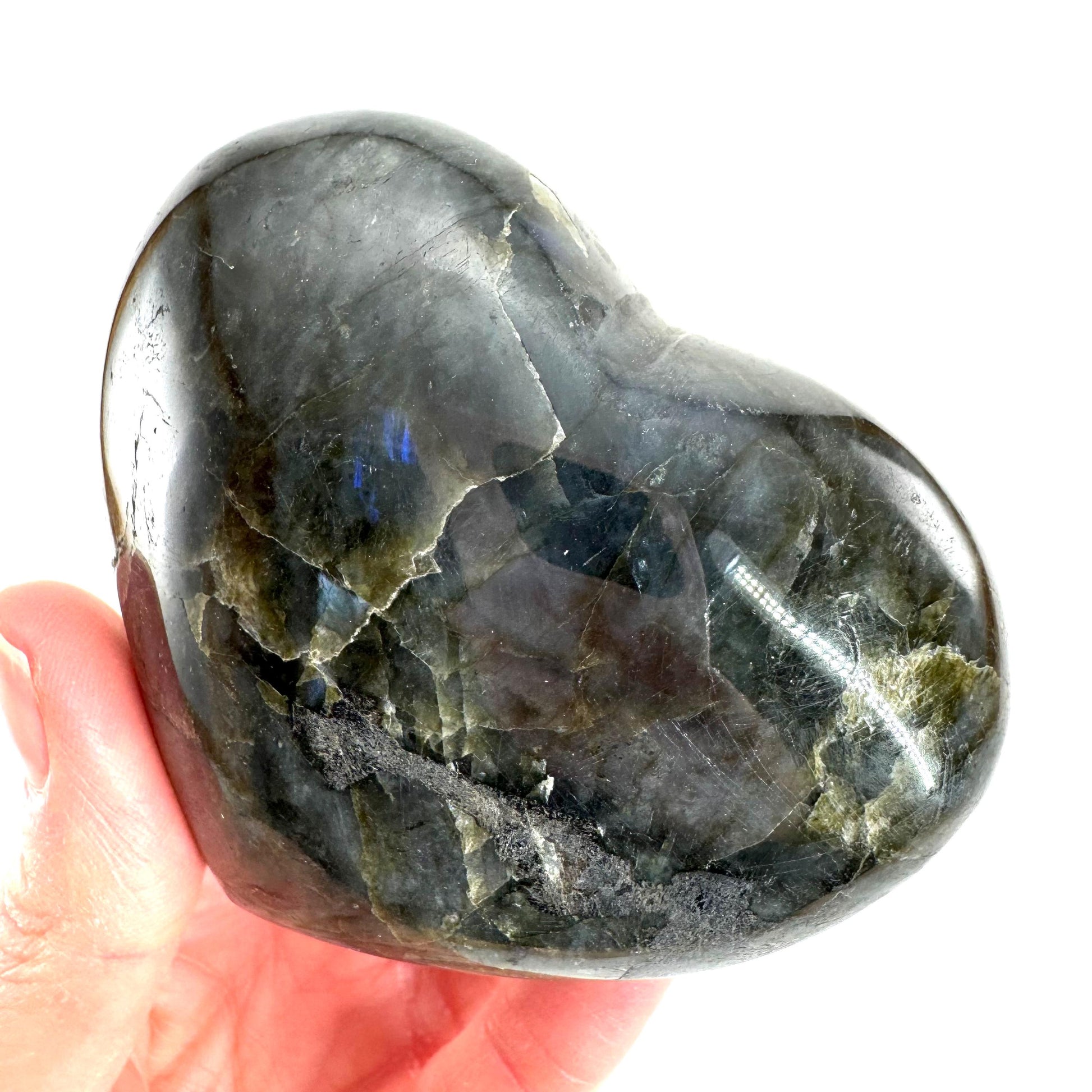 Labradorite heart, crystal heart, flashy labradorite, polished labradorite
