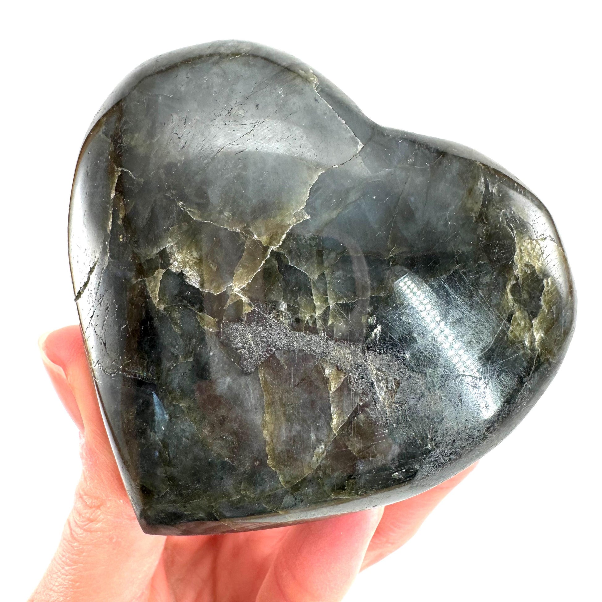 Labradorite heart, crystal heart, flashy labradorite, polished labradorite