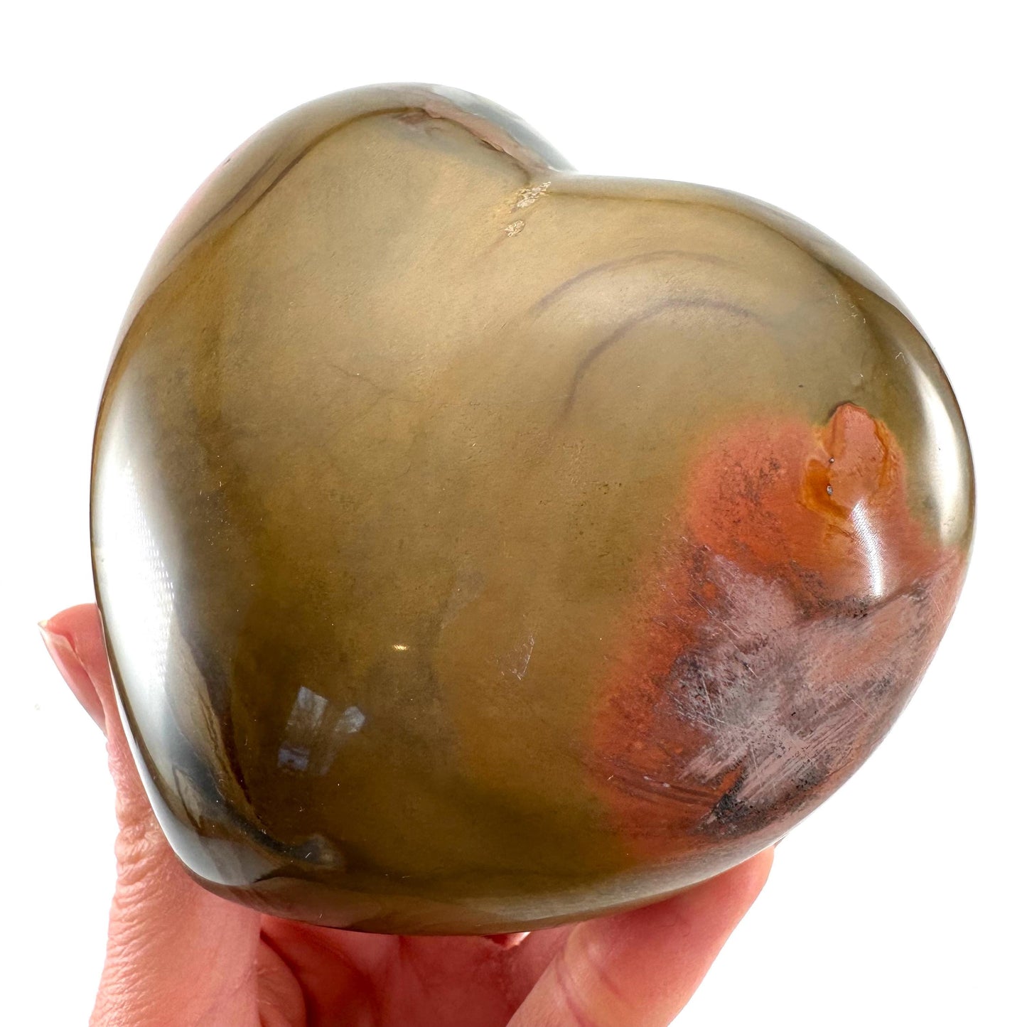 Polychrome Jasper heart, desert jasper heart, crystal heart, Palmstone, desert jasper