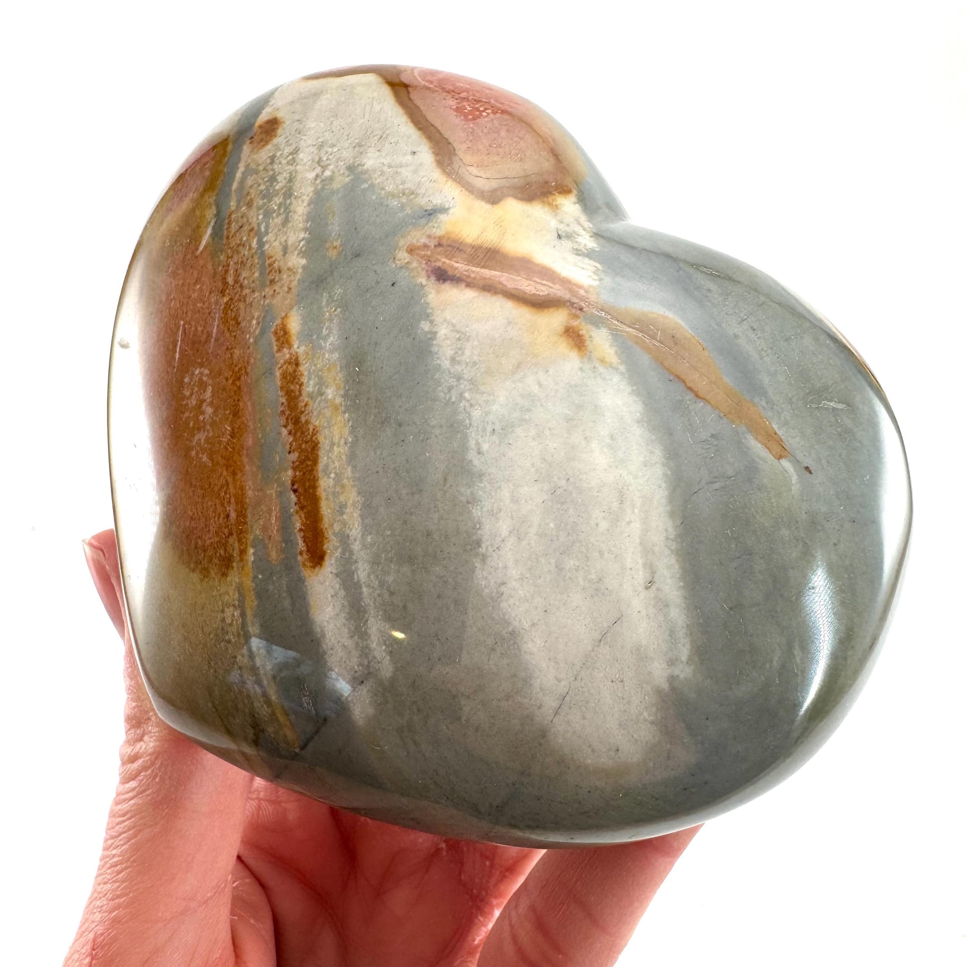 Polychrome Jasper heart, desert jasper heart, crystal heart, Palmstone, desert jasper