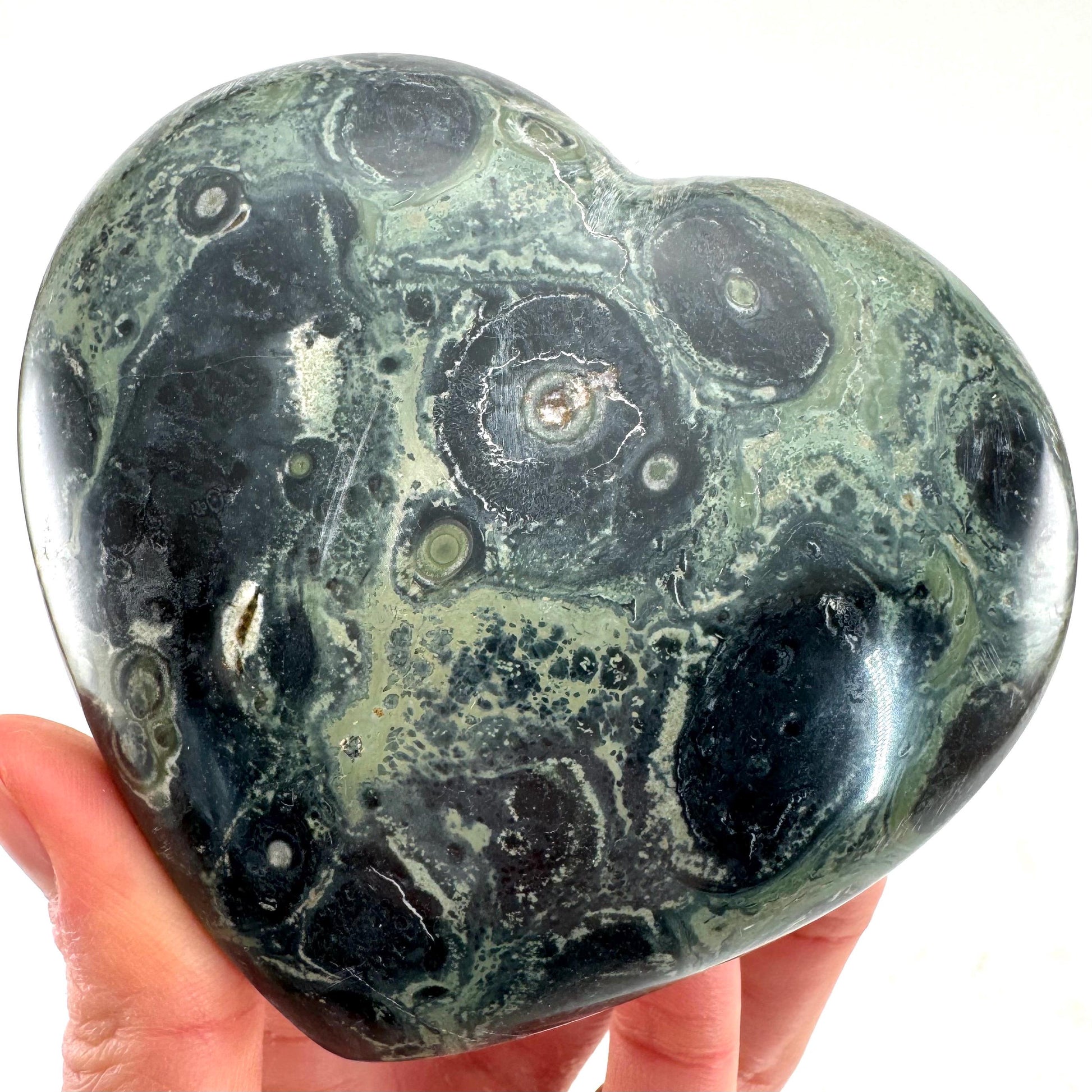 Kambaba Jasper Heart, crystal heart, heart shaped crystal, kambaba palm stone, Kambaba Jasper Palmstone