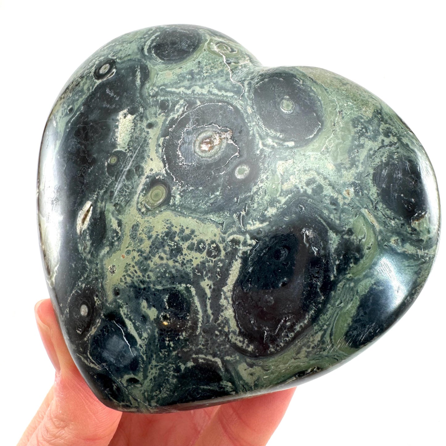 Kambaba Jasper Heart, crystal heart, heart shaped crystal, kambaba palm stone, Kambaba Jasper Palmstone
