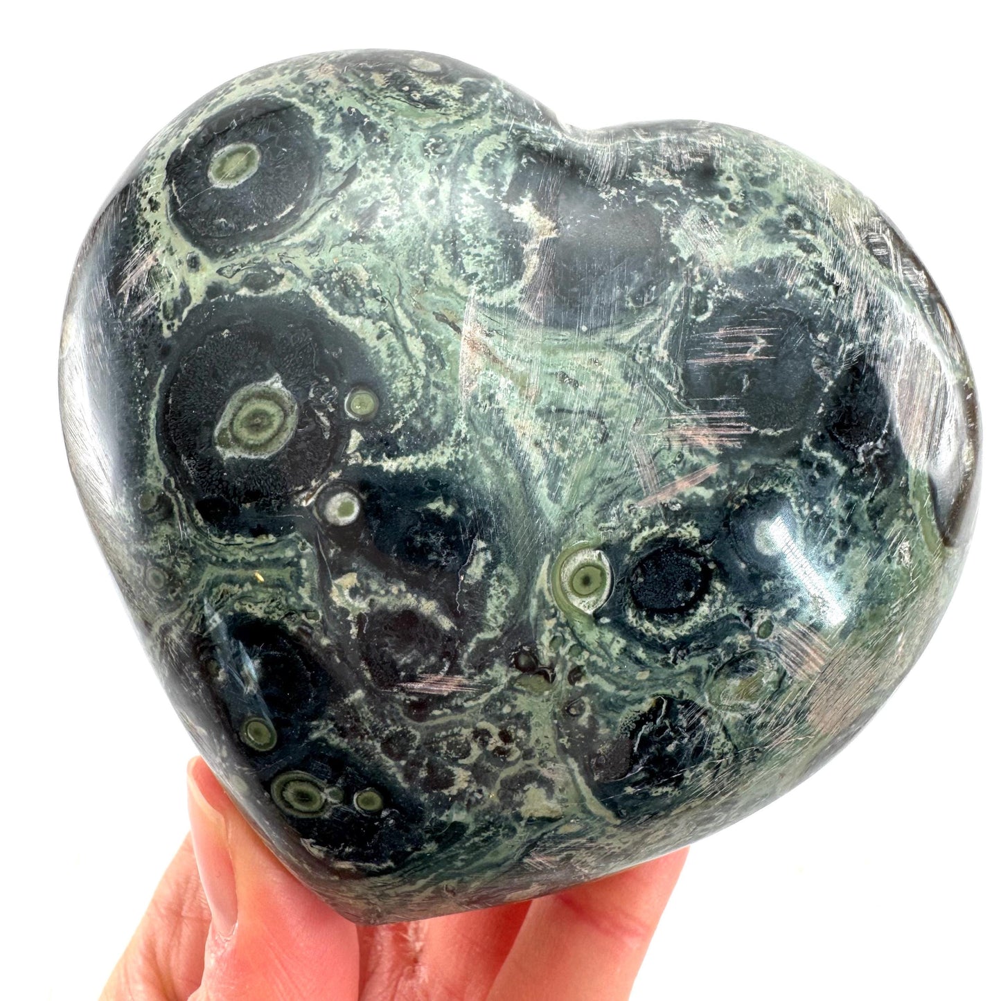Kambaba Jasper Heart, crystal heart, heart shaped crystal, kambaba palm stone, Kambaba Jasper Palmstone