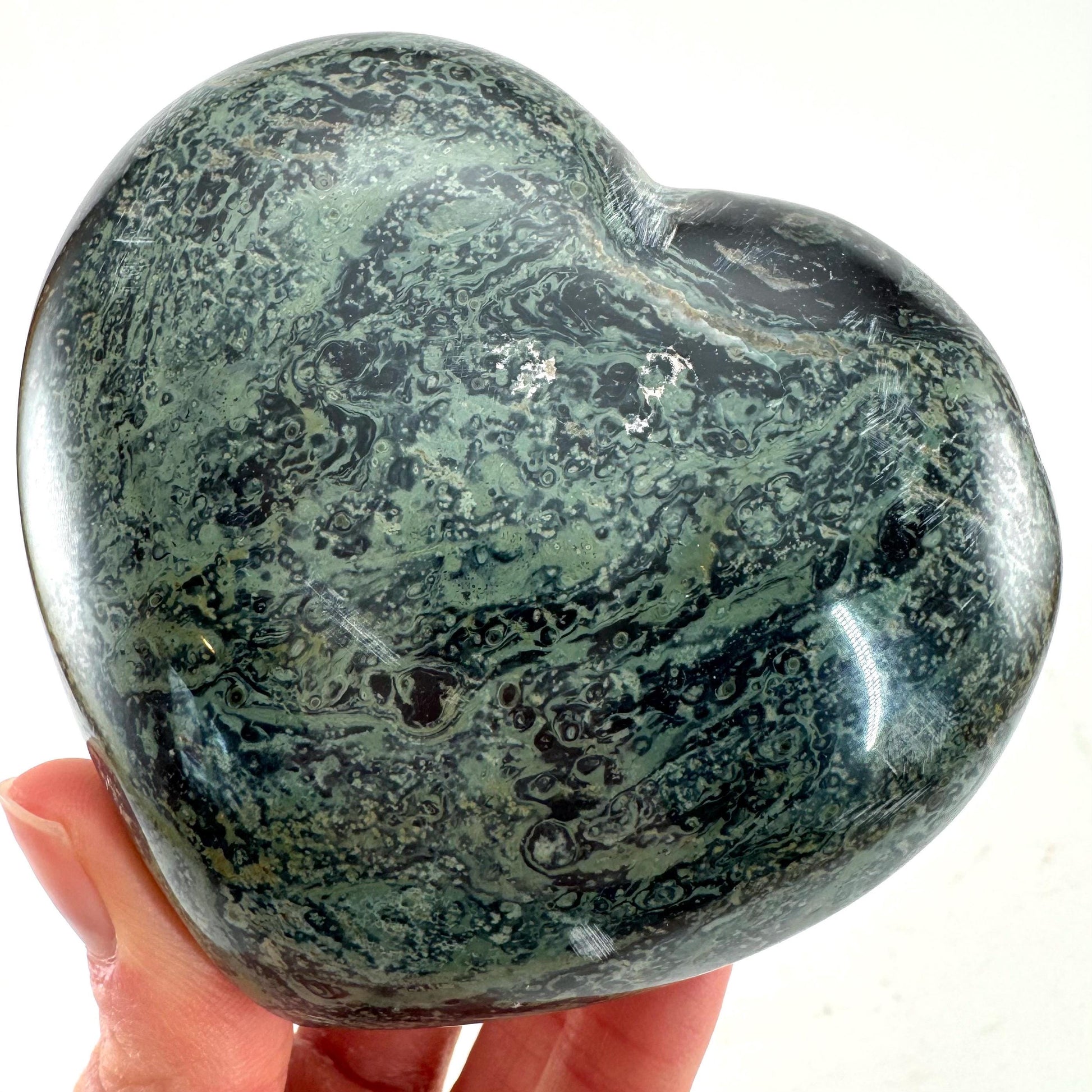 Kambaba Jasper Heart, crystal heart, heart shaped crystal, kambaba palm stone, Kambaba Jasper Palmstone