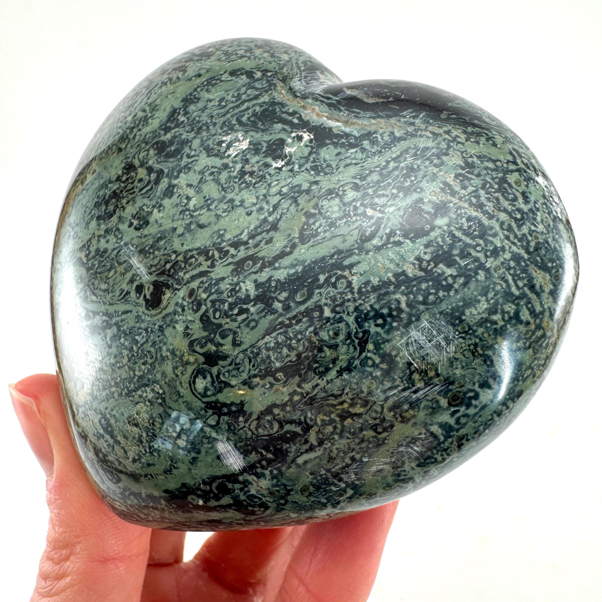Kambaba Jasper Heart, crystal heart, heart shaped crystal, kambaba palm stone, Kambaba Jasper Palmstone