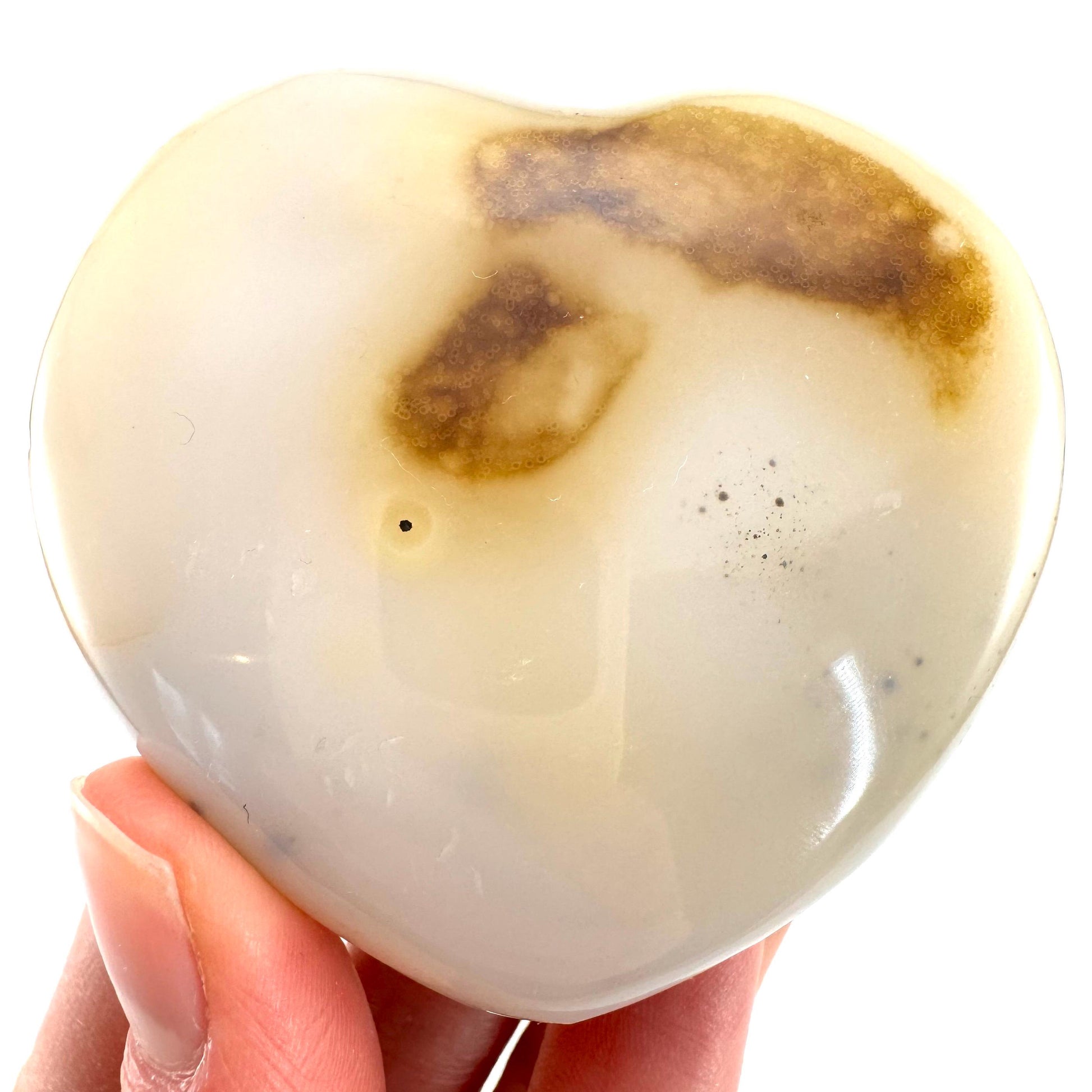 Dendritic agate heart, dendritic agate, crystal heart, dendritic agate palm stone
