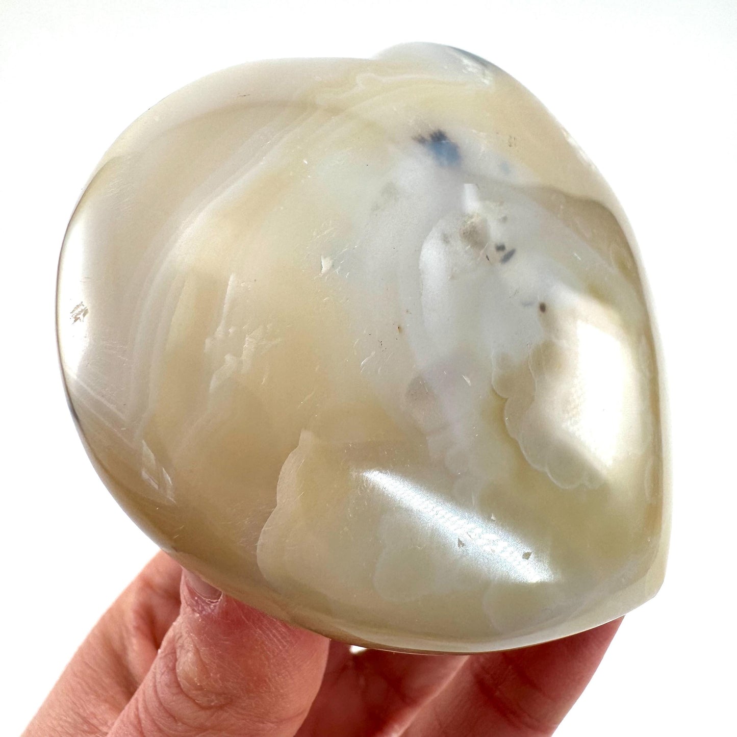 Dendritic agate heart, dendritic agate, crystal heart, dendritic agate palm stone