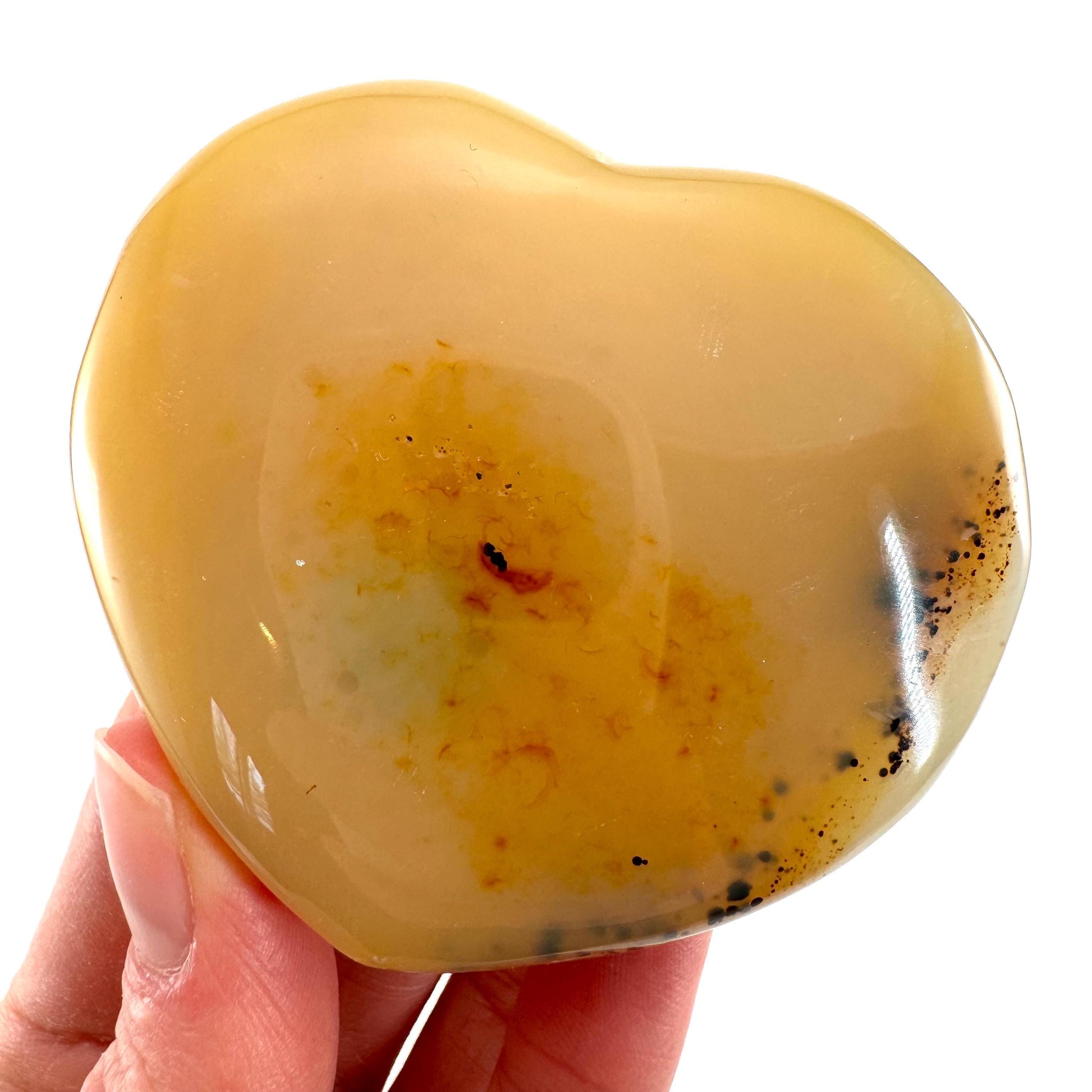 Dendritic agate heart, dendritic agate, crystal heart, dendritic agate palm stone