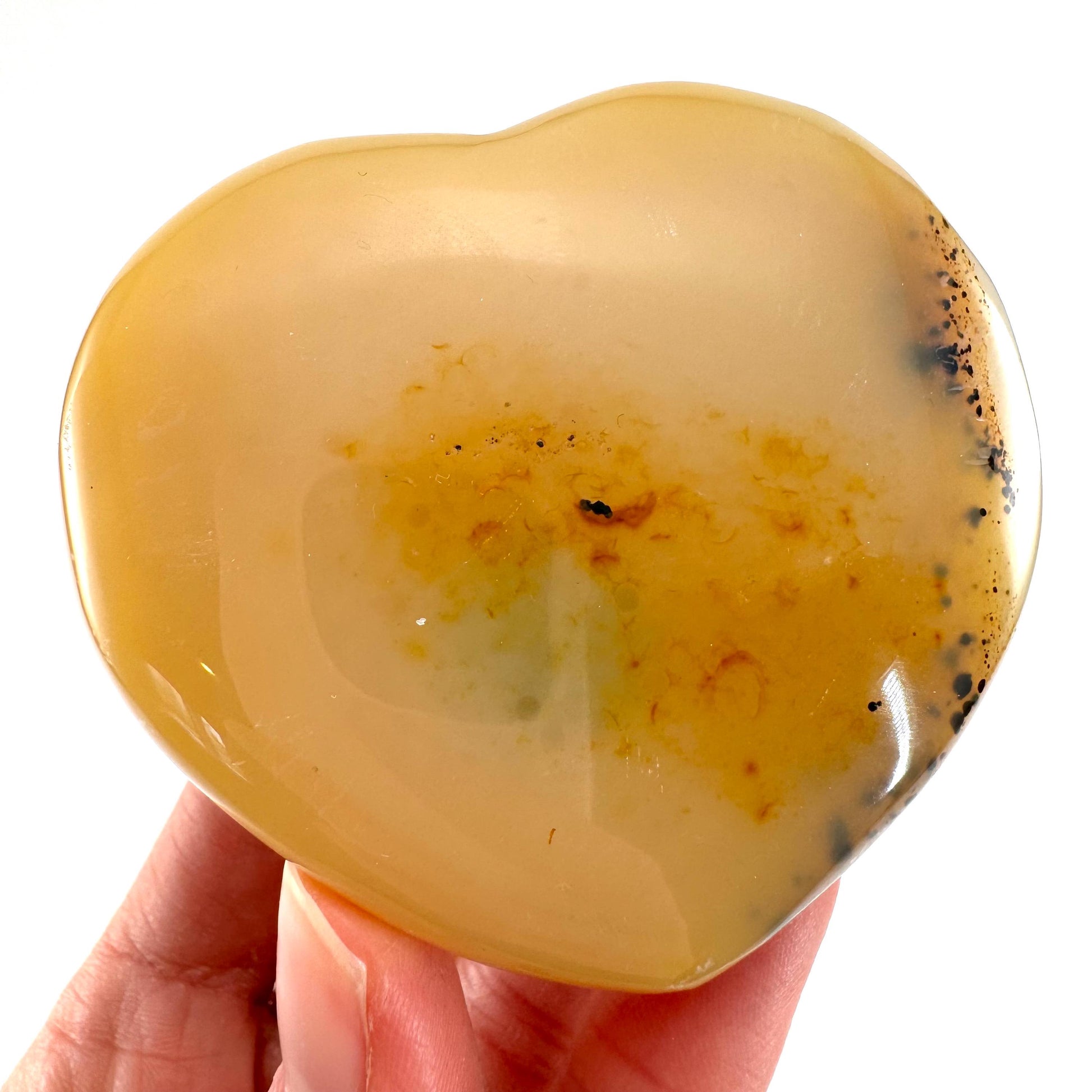 Dendritic agate heart, dendritic agate, crystal heart, dendritic agate palm stone