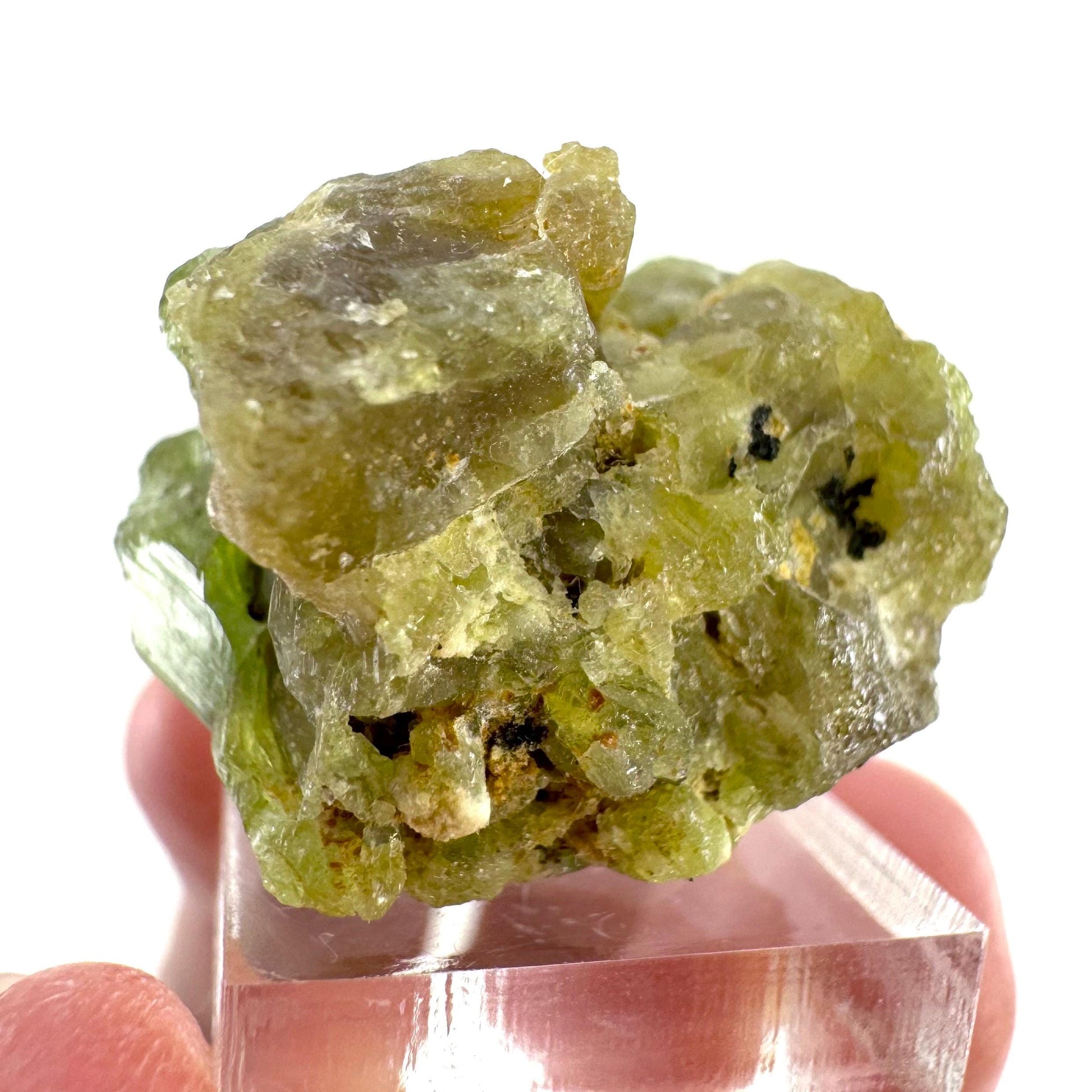 Andradite-Grossular Garnet (Mali) | green garnet, raw garnet crystal, grossular garnet crystal, raw green garnet, mineral specimen, crystals