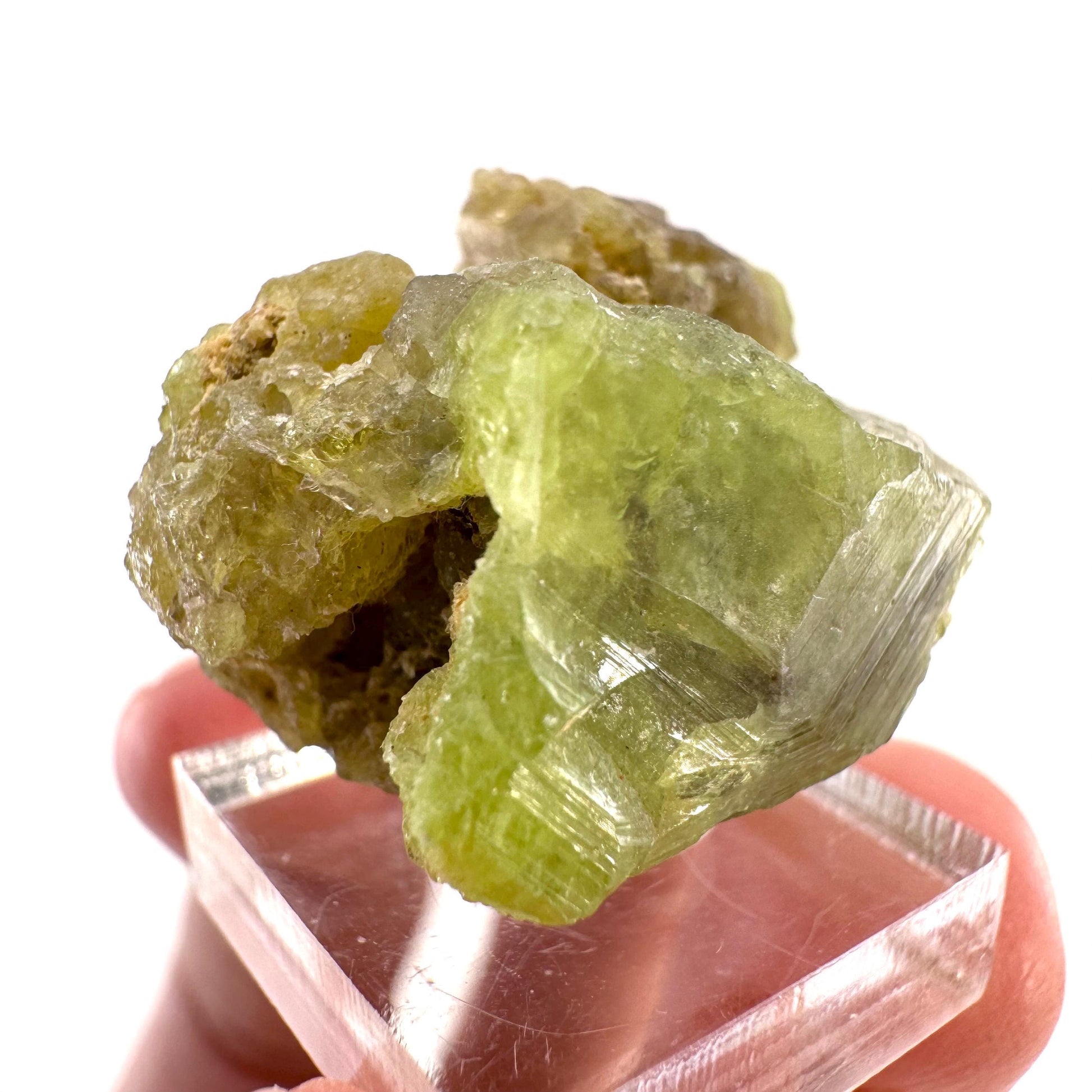 Andradite-Grossular Garnet (Mali) | green garnet, raw garnet crystal, grossular garnet crystal, raw green garnet, mineral specimen, crystals