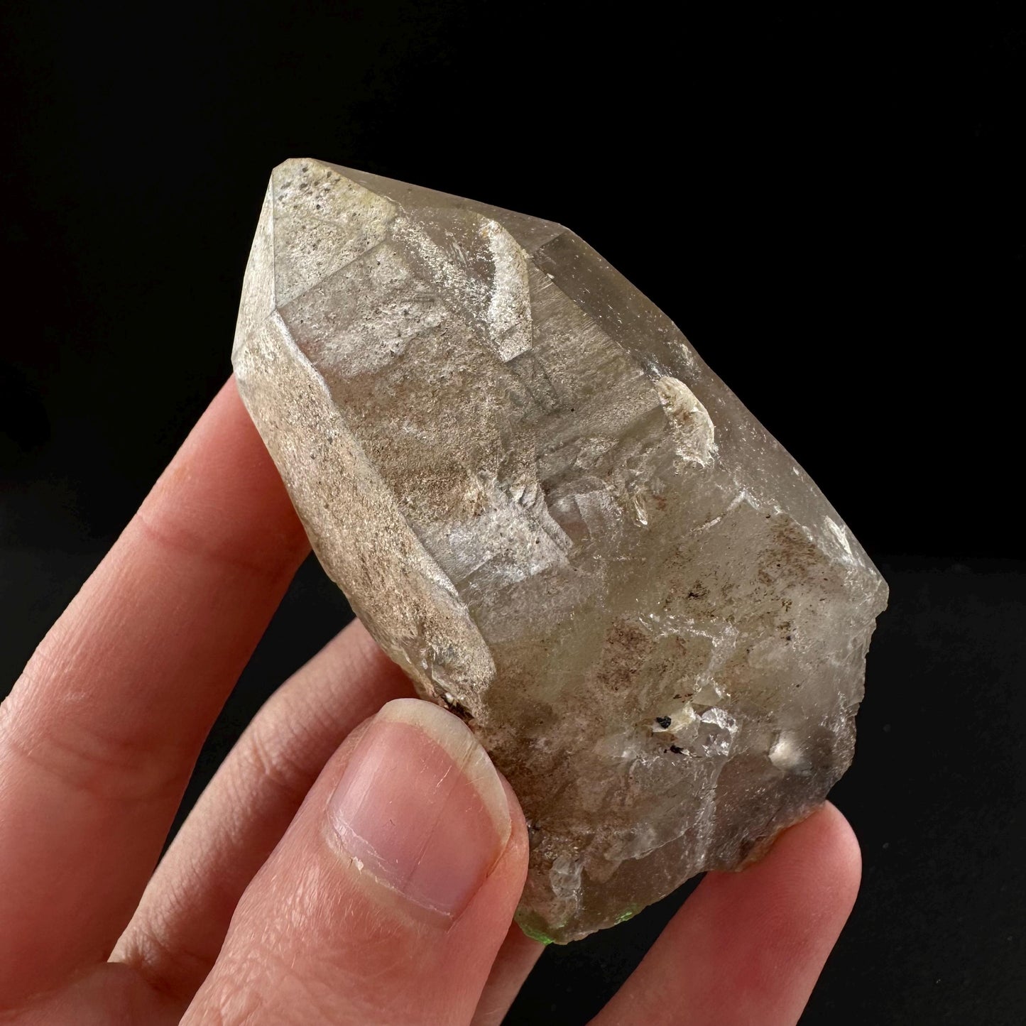 Smoky Quartz w/ Hyalite Opal & Fluorite (Namibia), UV reactive hyalite opal, smoky quartz crystal, rare minerals, fluorescent crystals