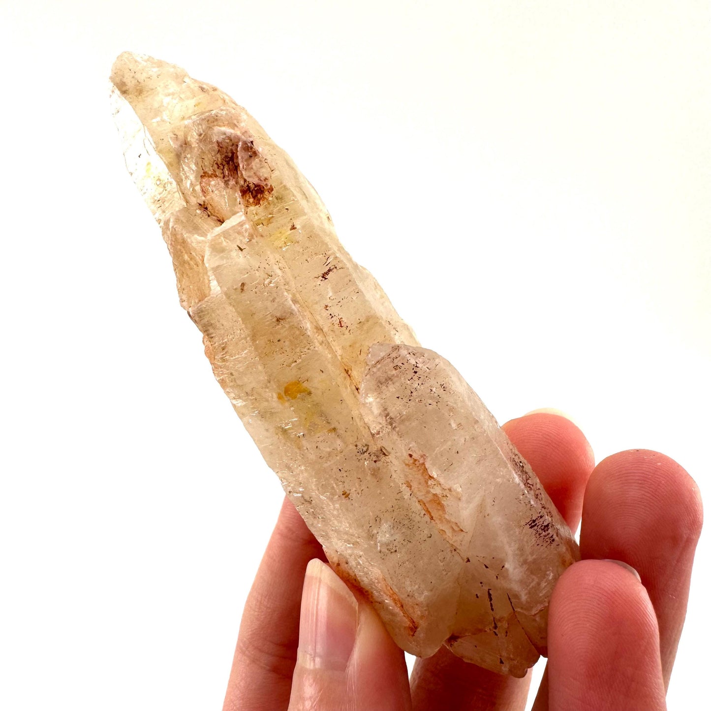 UV Reactive Petroleum Quartz Point (Madagascar) | natural petroleum quartz crystal, UV reactive crystal, enhydro quartz, firefly quartz