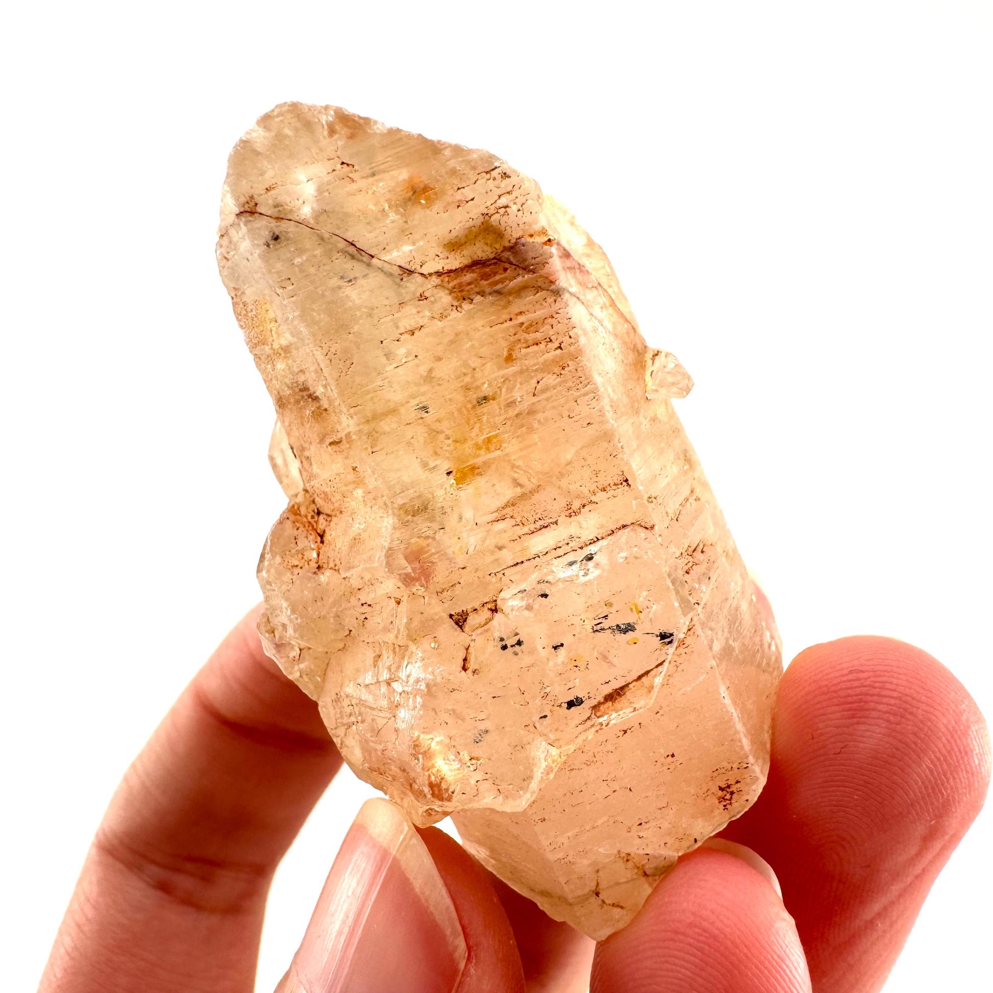 UV Reactive Petroleum Quartz Point (Madagascar) | natural petroleum quartz crystal, UV reactive crystal, enhydro quartz, firefly quartz