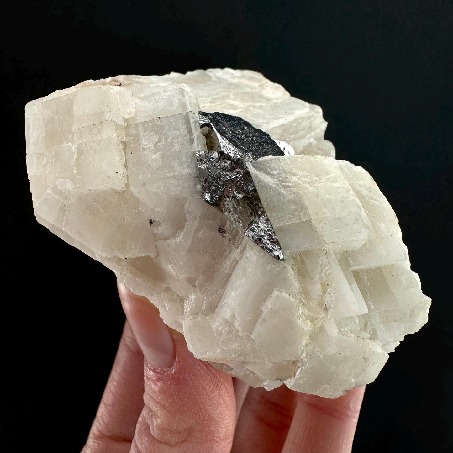 Rare! Carrollite in Calcite Specimen (DR Congo) | carrollite crystal, mineral specimen, rare minerals, rare gems
