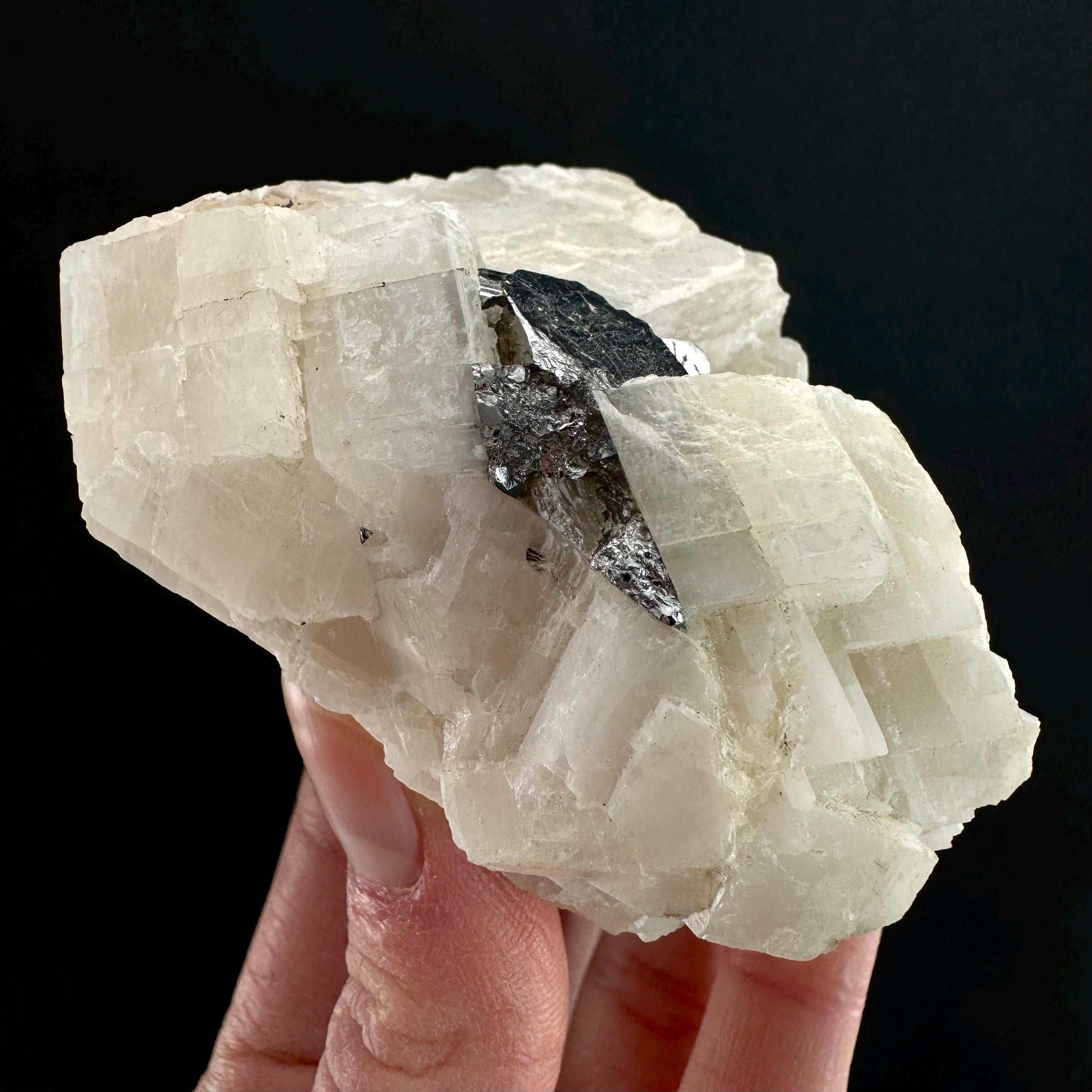 Rare! Carrollite in Calcite Specimen (DR Congo) | carrollite crystal, mineral specimen, rare minerals, rare gems