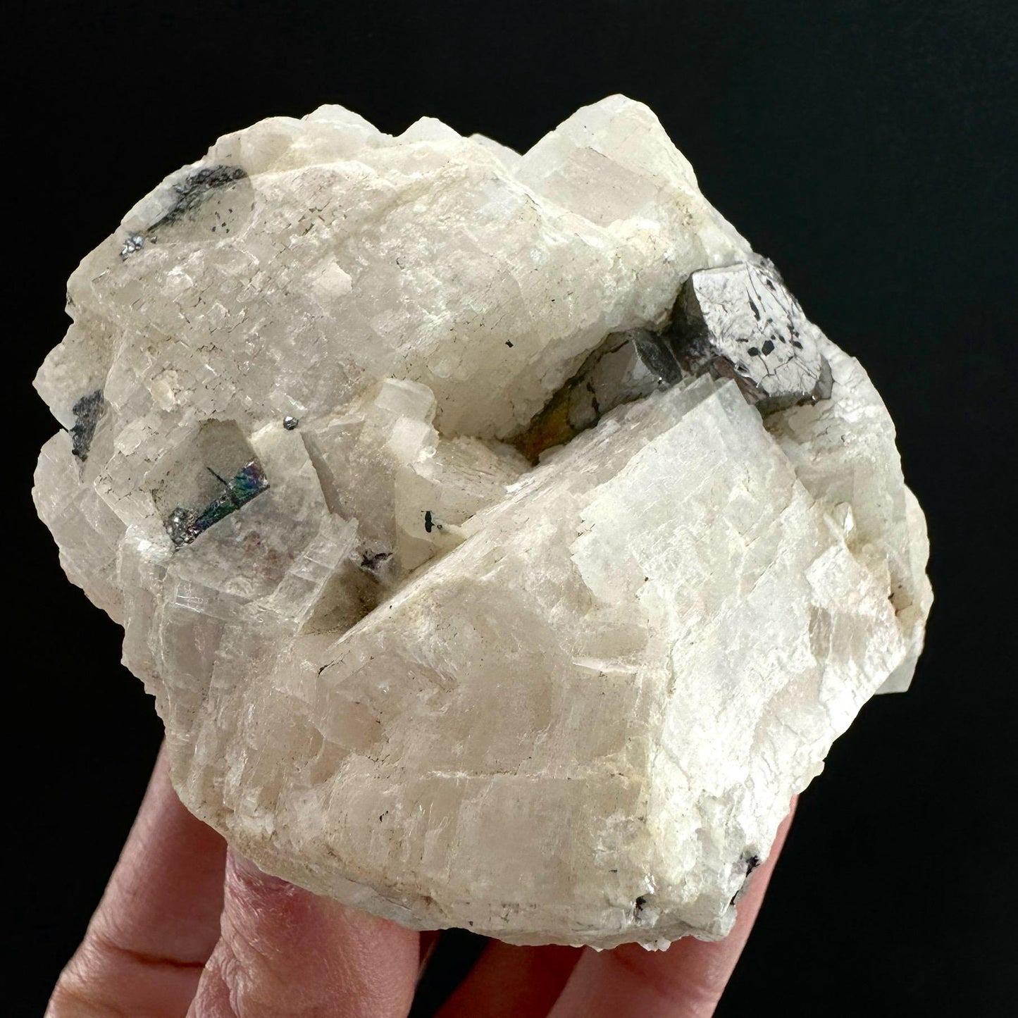 Rare! Carrollite in Calcite Specimen (DR Congo) | carrollite crystal, mineral specimen, rare minerals, rare gems