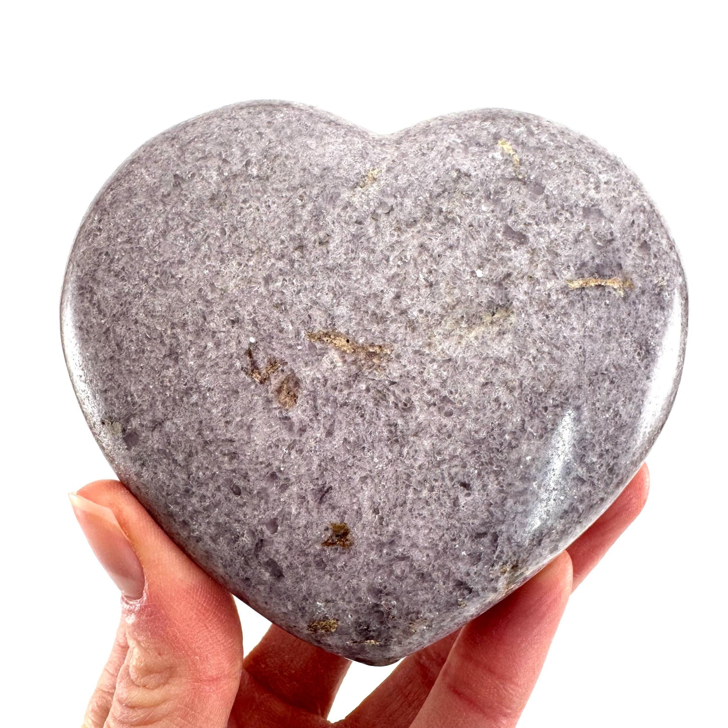 Lepidolite Heart, crystal heart, lepidolite crystal, lepidolite palm stone