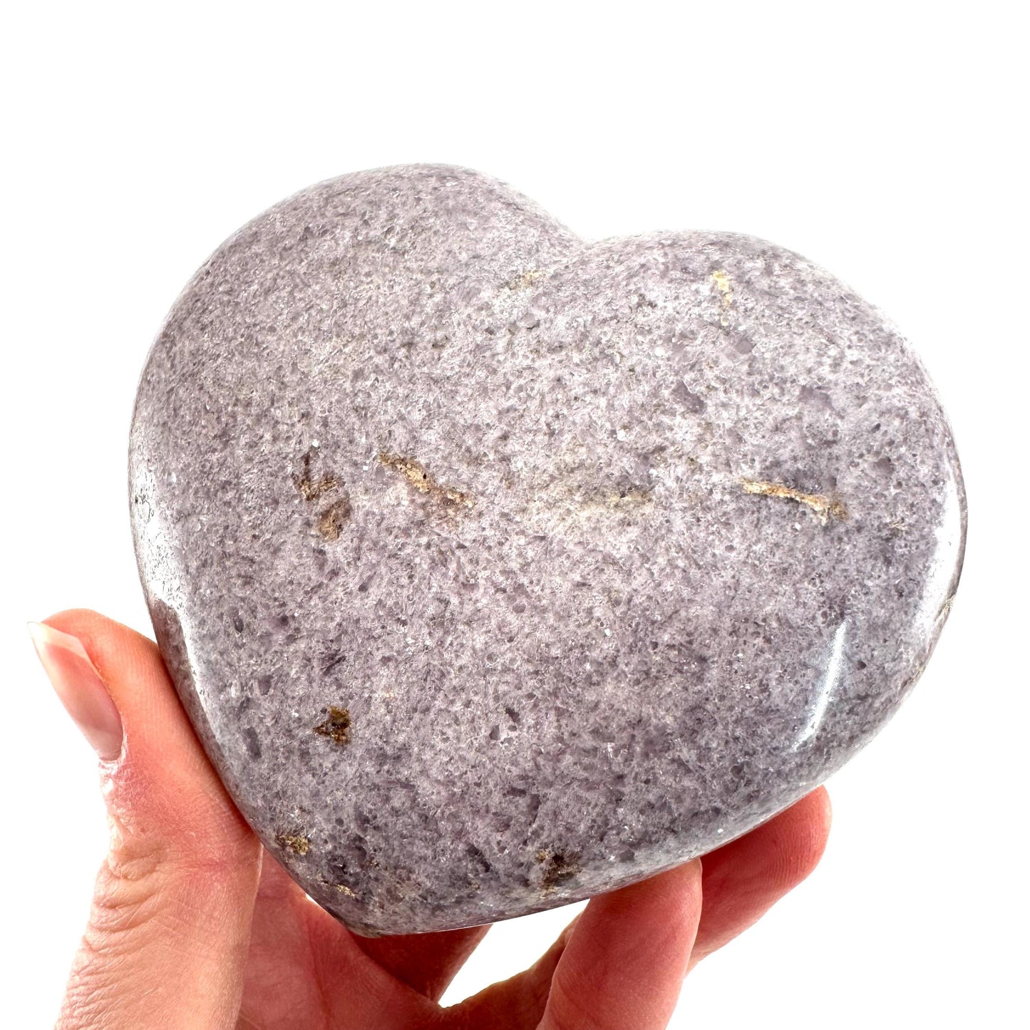 Lepidolite Heart, crystal heart, lepidolite crystal, lepidolite palm stone